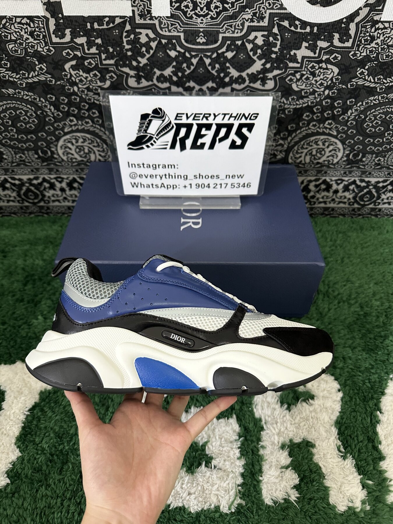 DIOR B22 Sneaker Blue Black - Image 6
