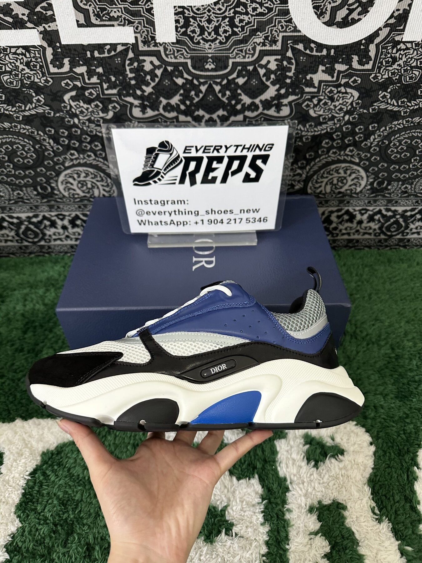 DIOR B22 Sneaker Blue Black - Image 2
