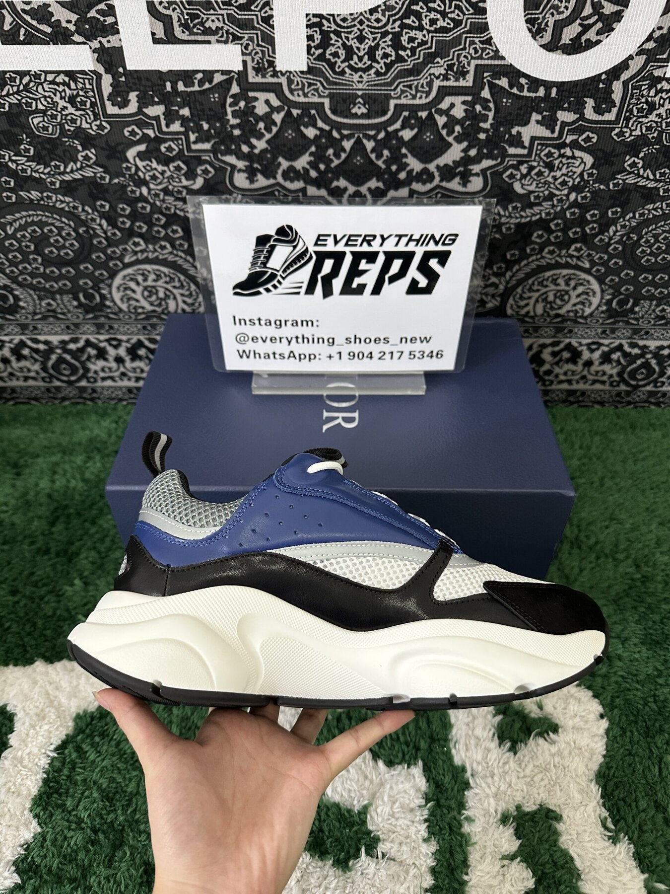 DIOR B22 Sneaker Blue Black - Image 5