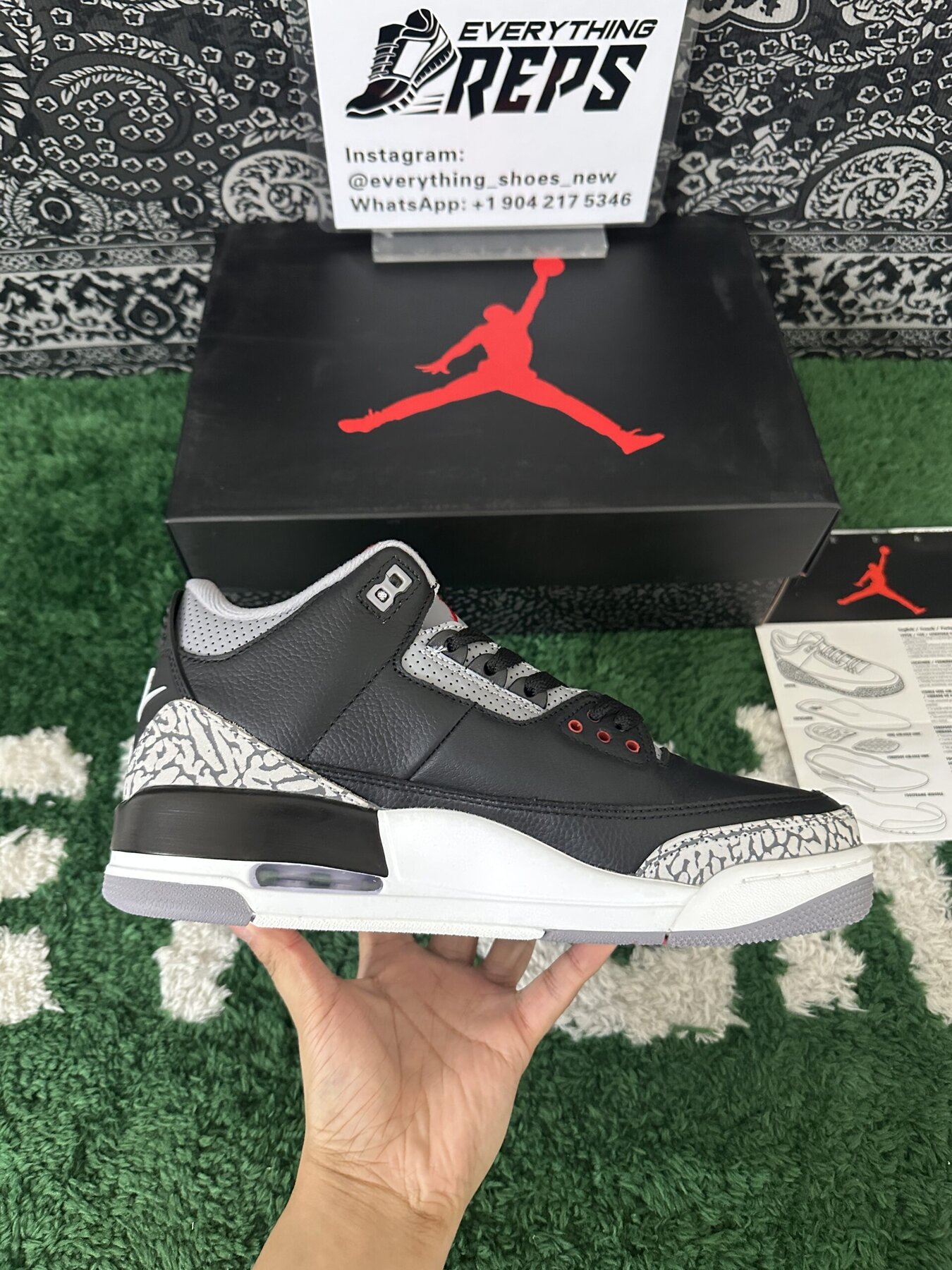 AJ3 Retro Black Cement - Image 7