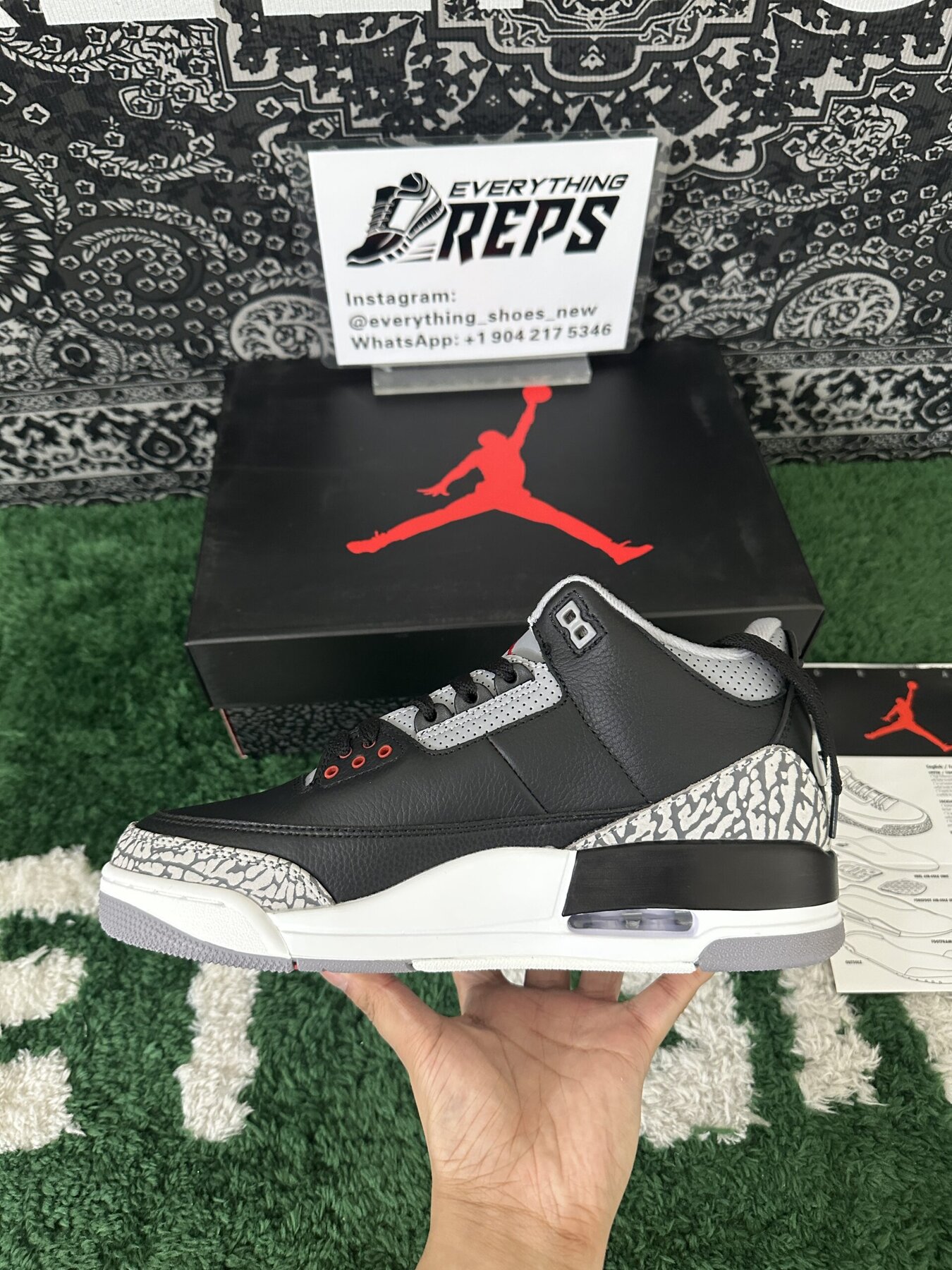AJ3 Retro Black Cement - Image 4