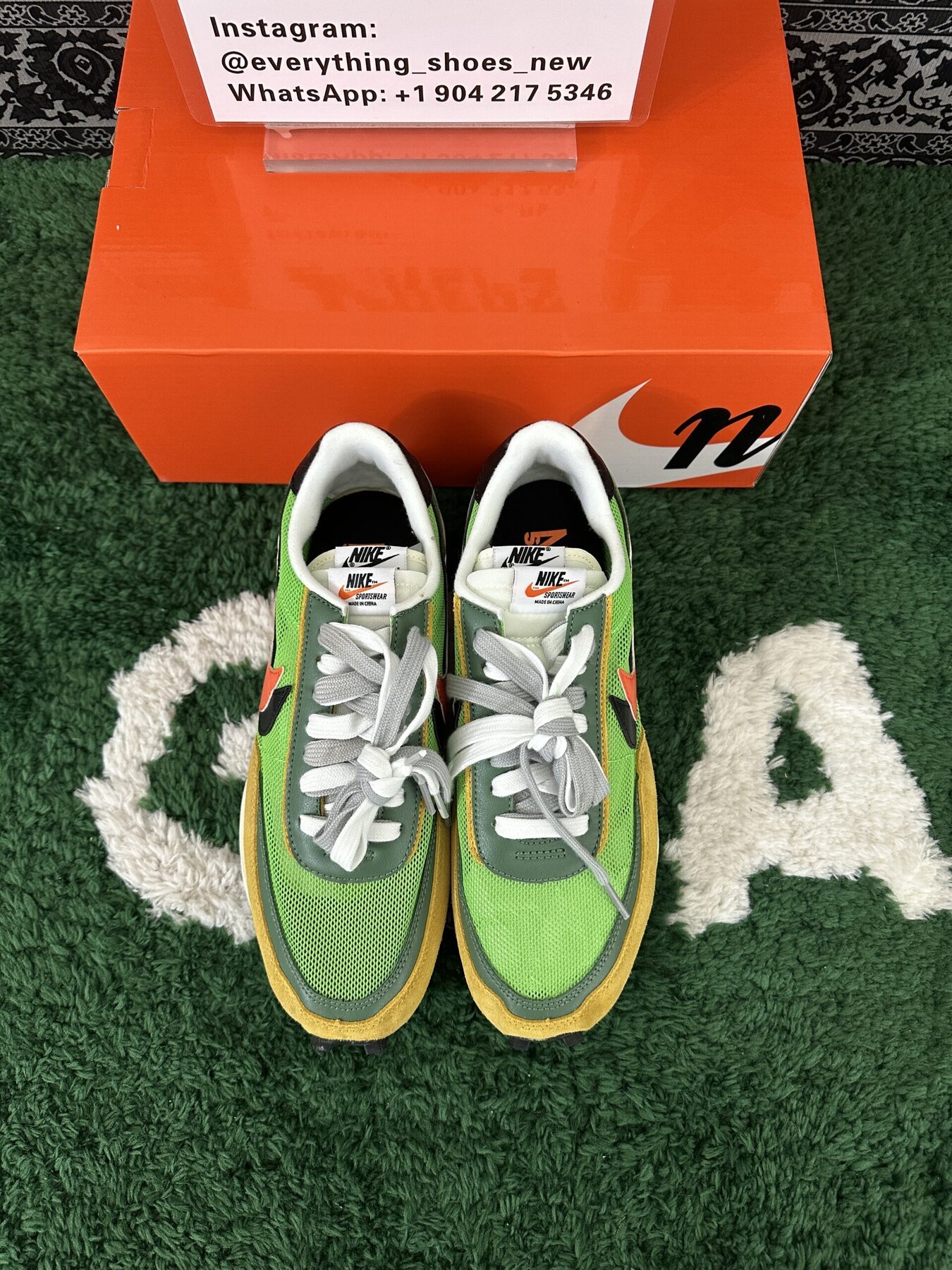 Sacai x Nk LVD Waffle Daybreak, Green Multi - Image 9
