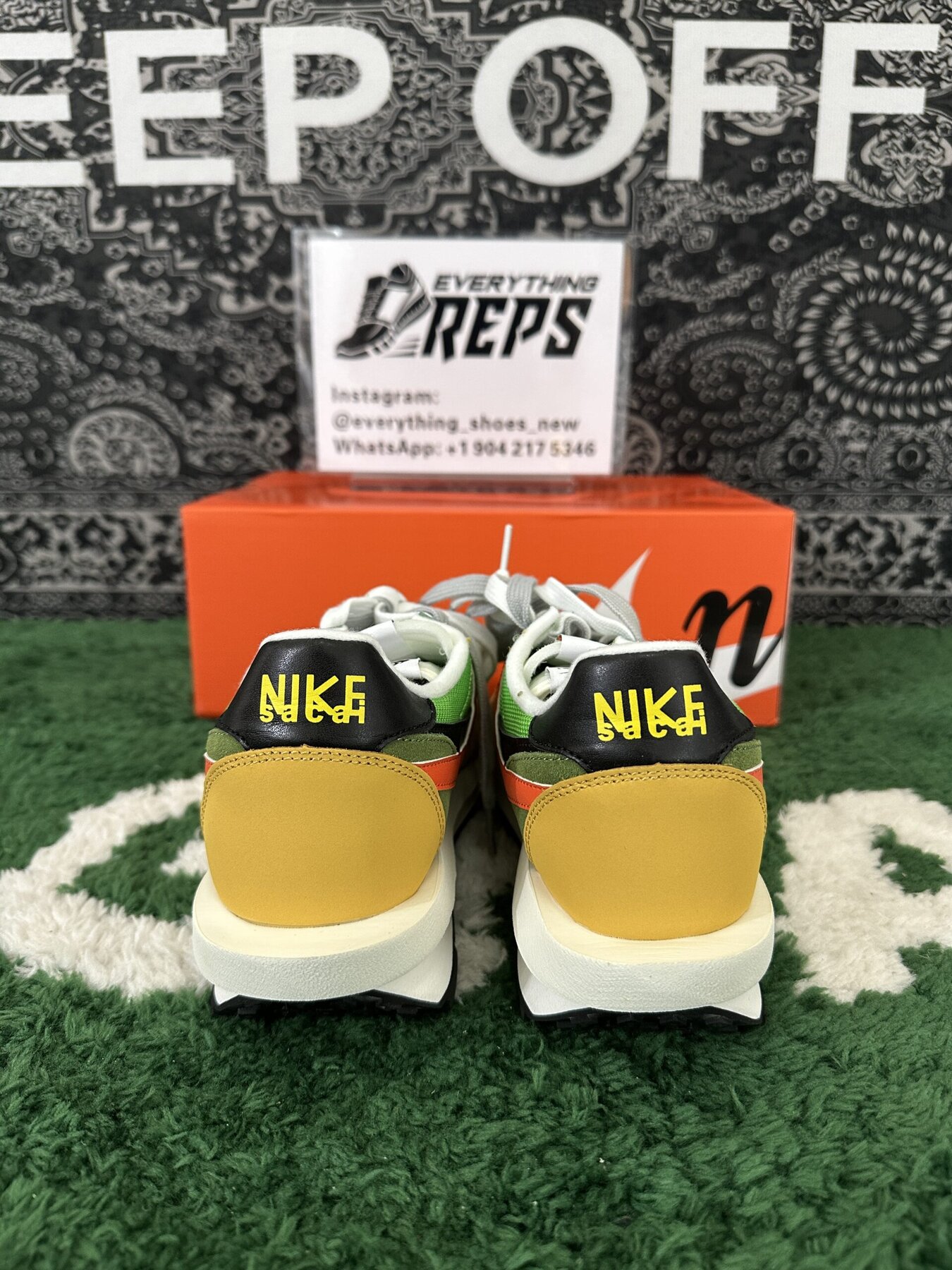 Sacai x Nk LVD Waffle Daybreak, Green Multi - Image 10