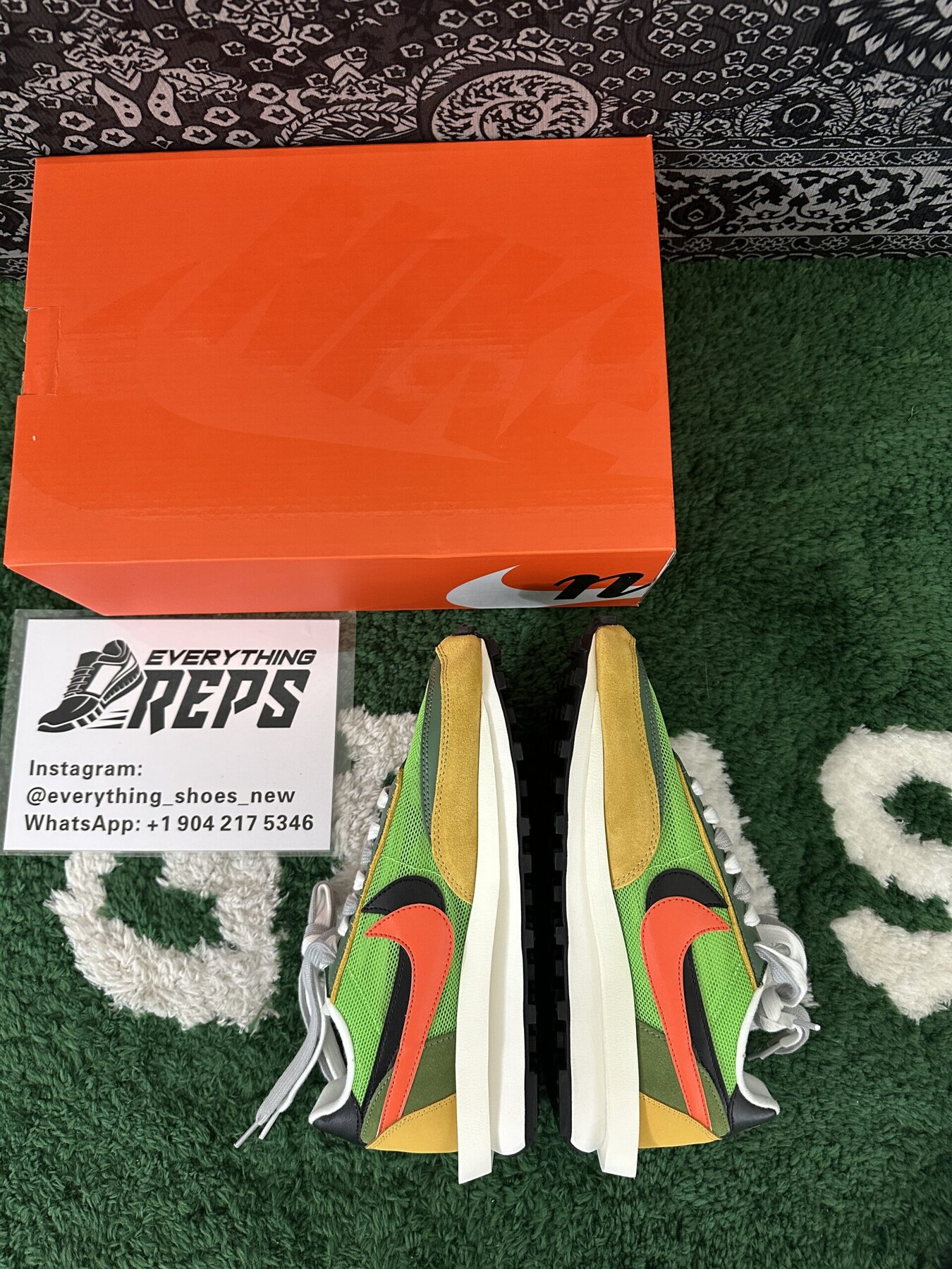 Sacai x Nk LVD Waffle Daybreak, Green Multi - Image 3