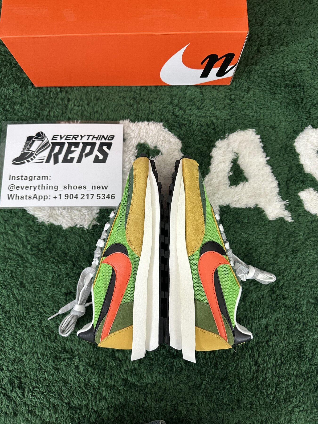 Sacai x Nk LVD Waffle Daybreak, Green Multi - Image 2
