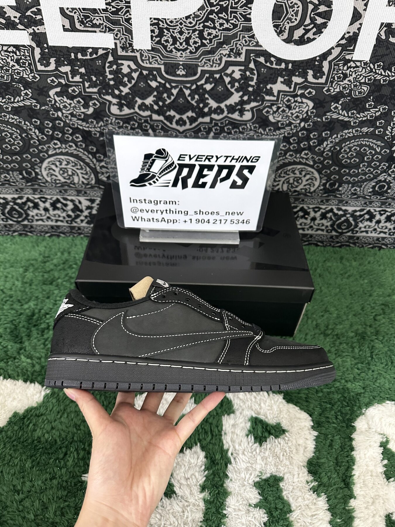 AJ1 Retro Low OG SP TS Black Phantom - Image 6