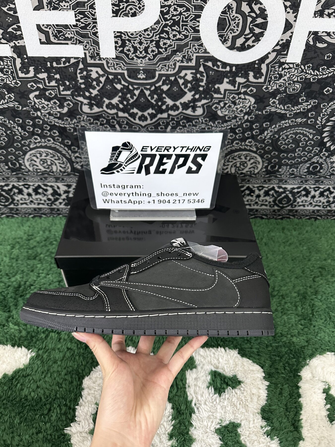 AJ1 Retro Low OG SP TS Black Phantom - Image 7