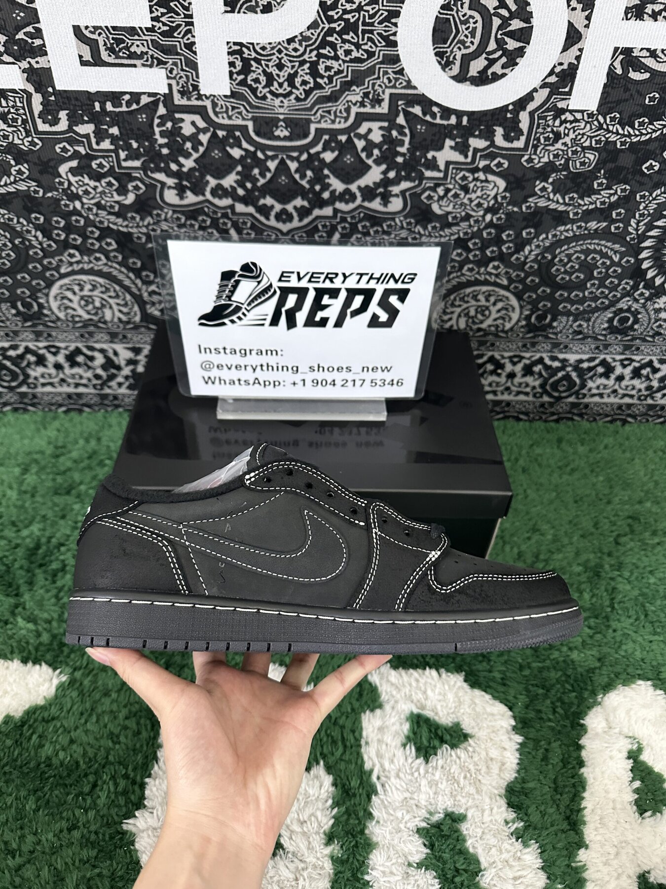 AJ1 Retro Low OG SP TS Black Phantom - Image 8