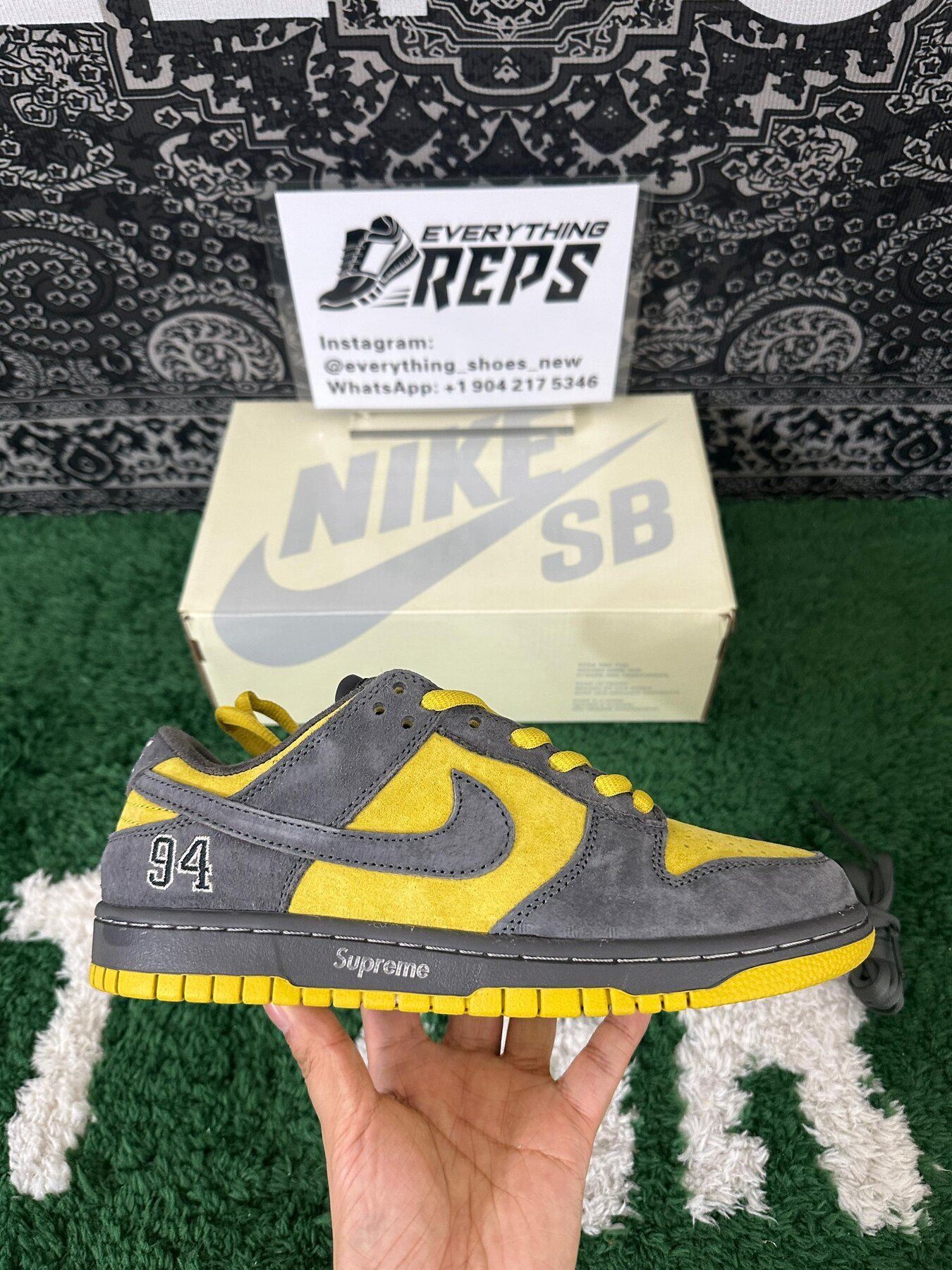 SB Dunk Low Supreme 94 Camper Green - Image 5
