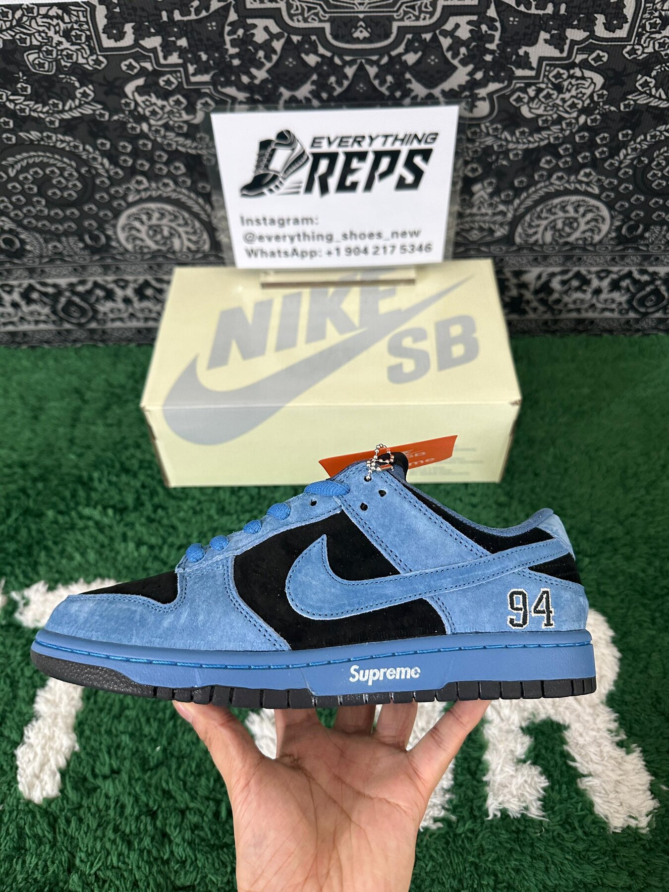 SB Dunk Low Supreme 94 Ocean Fog - Image 6