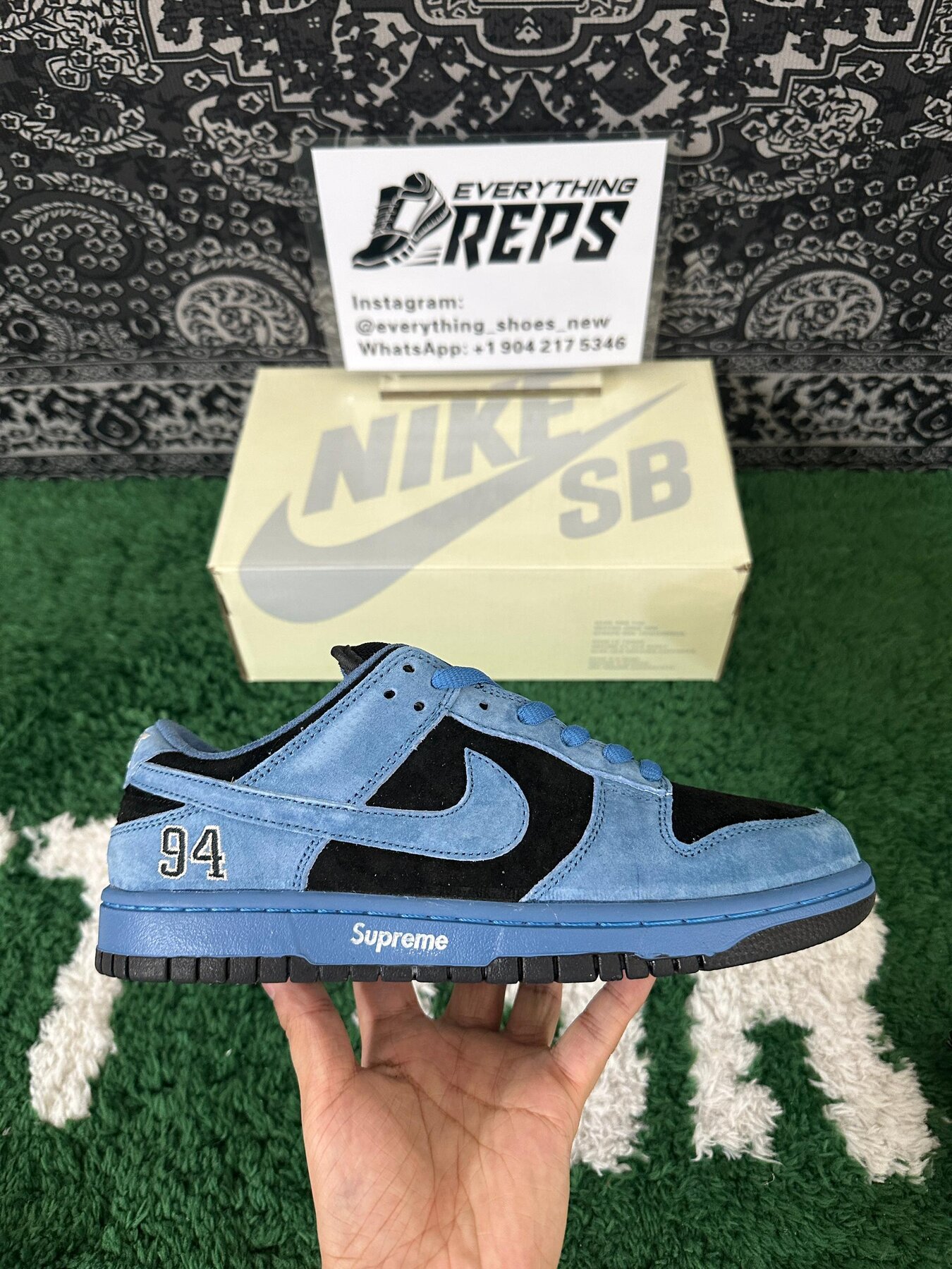 SB Dunk Low Supreme 94 Ocean Fog - Image 5