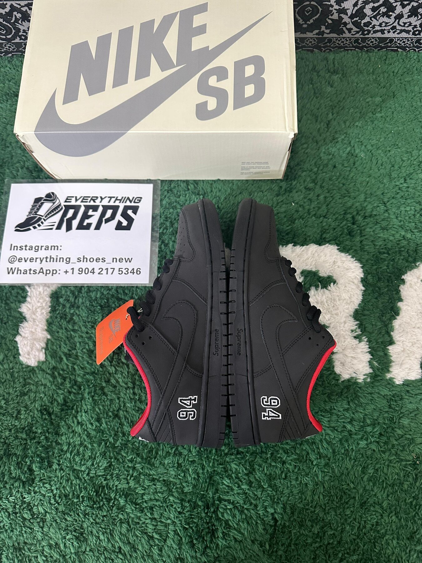 SB Dunk Low Supreme 94 Black - Image 10