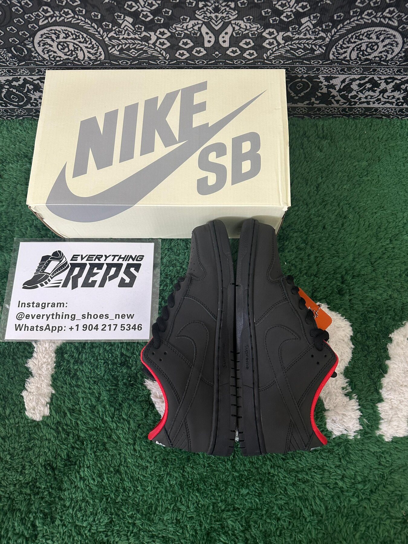 SB Dunk Low Supreme 94 Black - Image 9