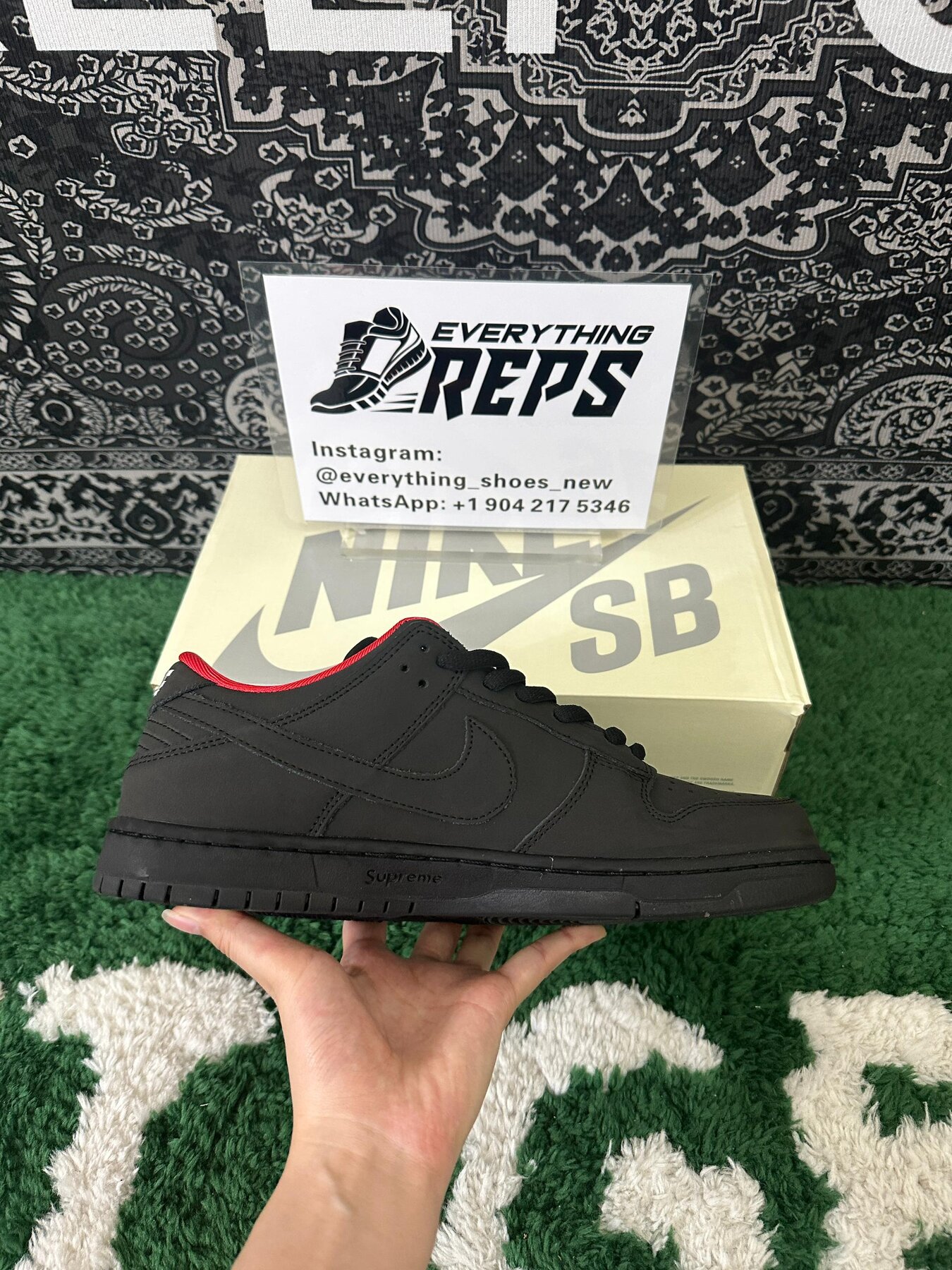 SB Dunk Low Supreme 94 Black - Image 8
