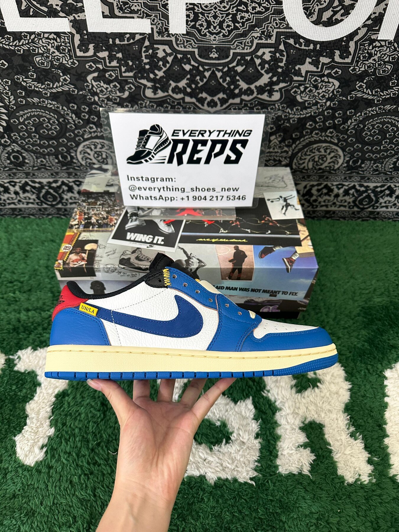 AJ1 Low Union Storm Blue Custom - Image 5