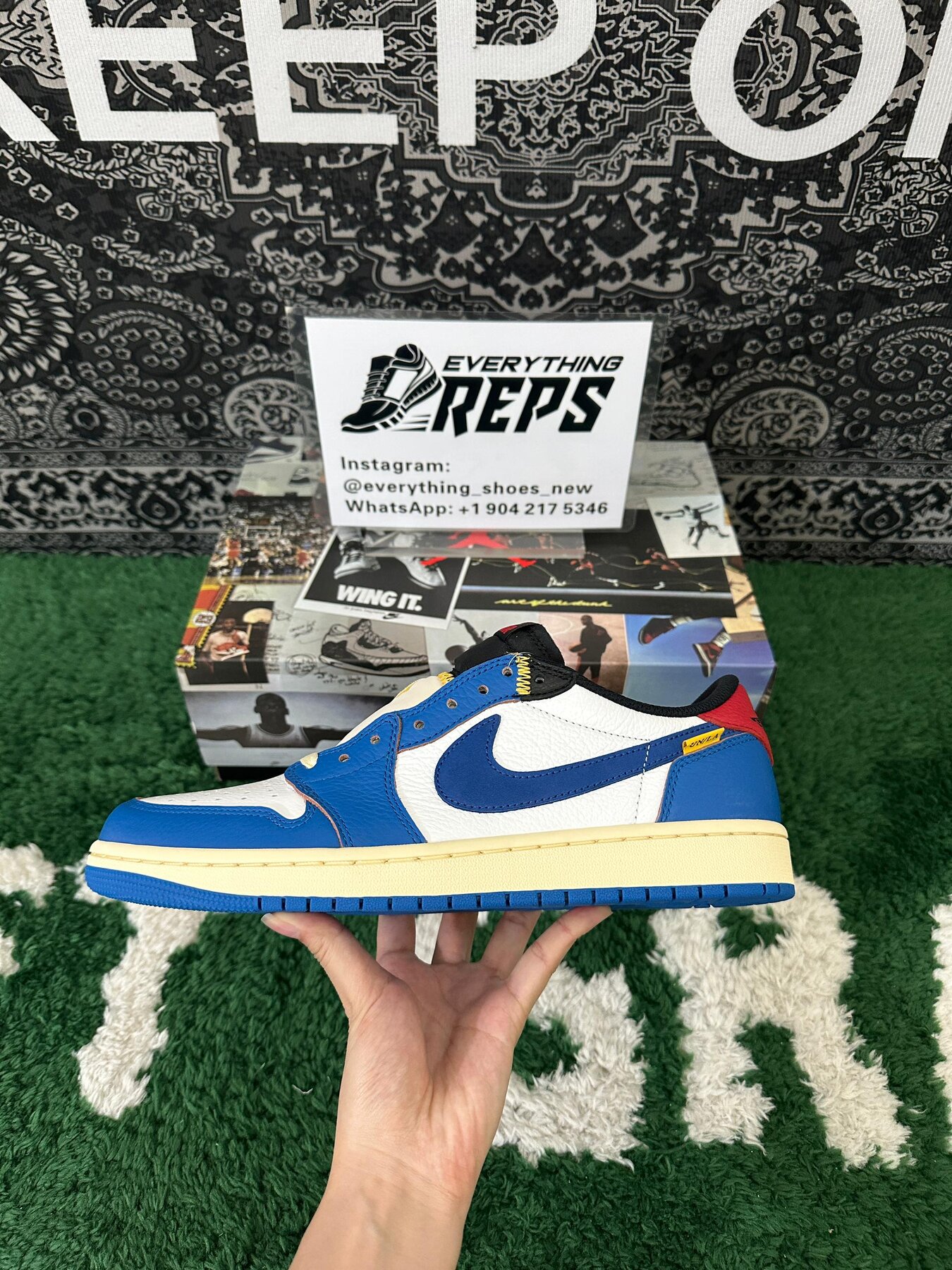 AJ1 Low Union Storm Blue Custom - Image 4