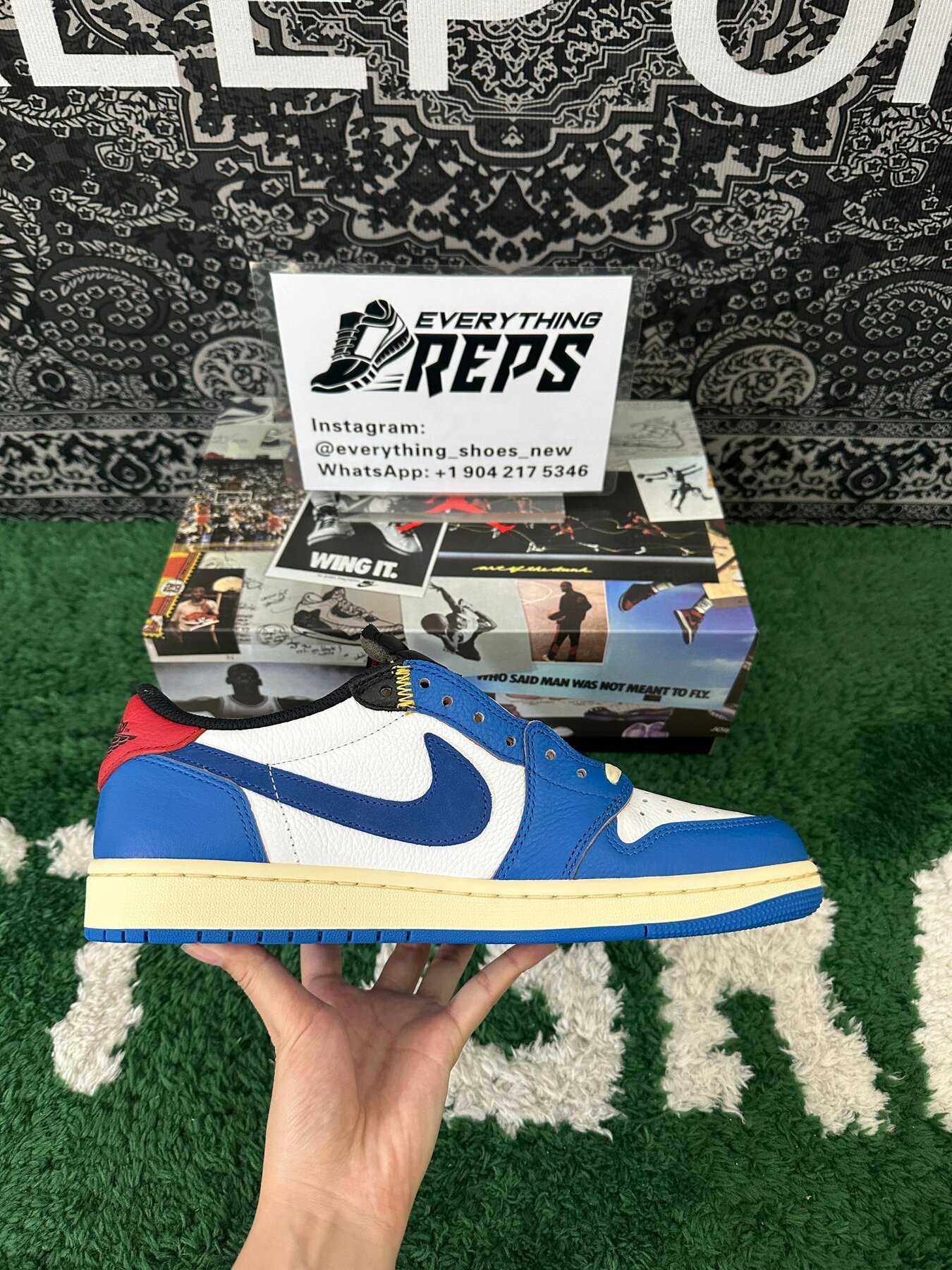 AJ1 Low Union Storm Blue Custom - Image 3