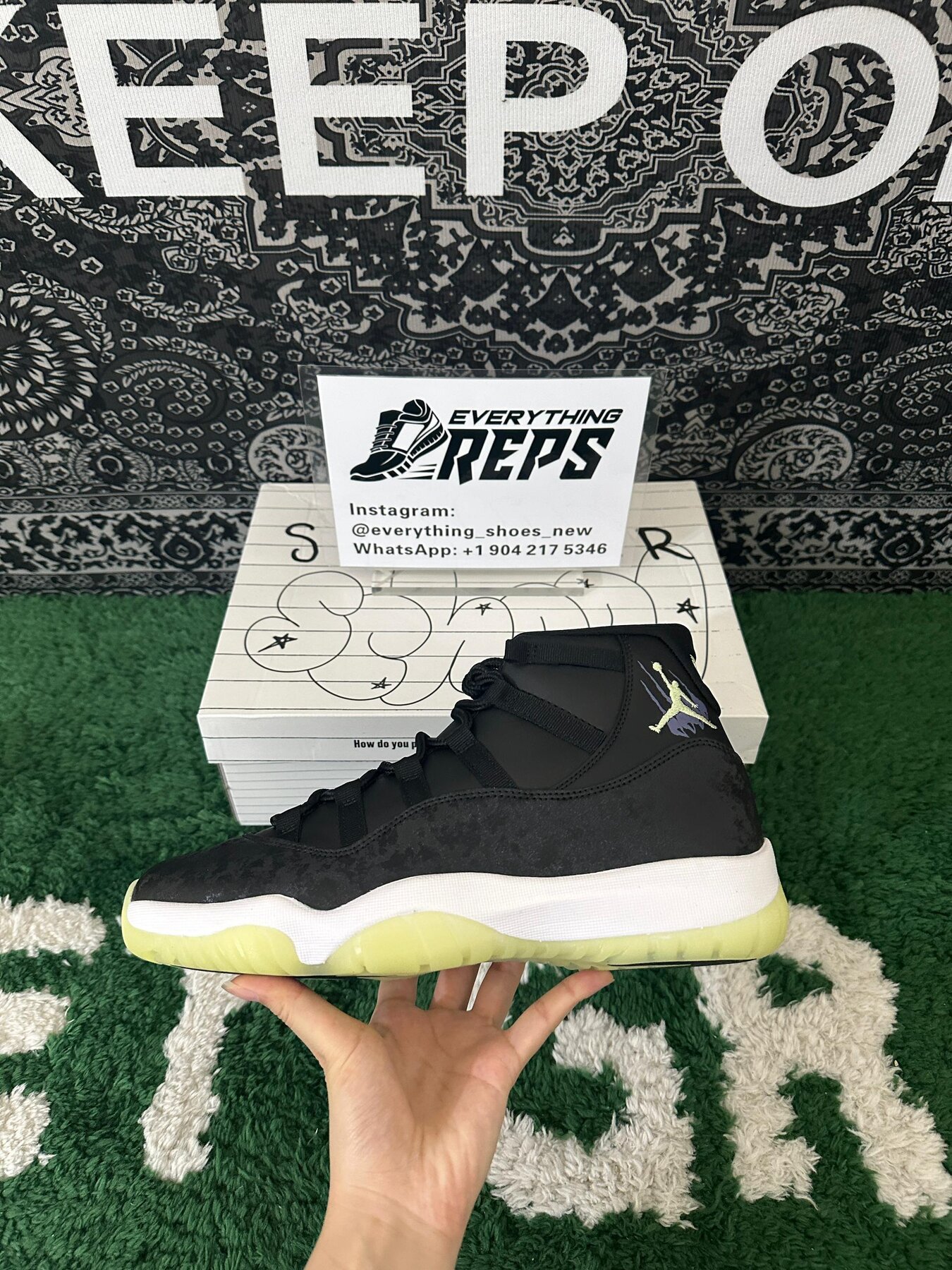 AJ11 Retro Black Barely Volt - Image 6