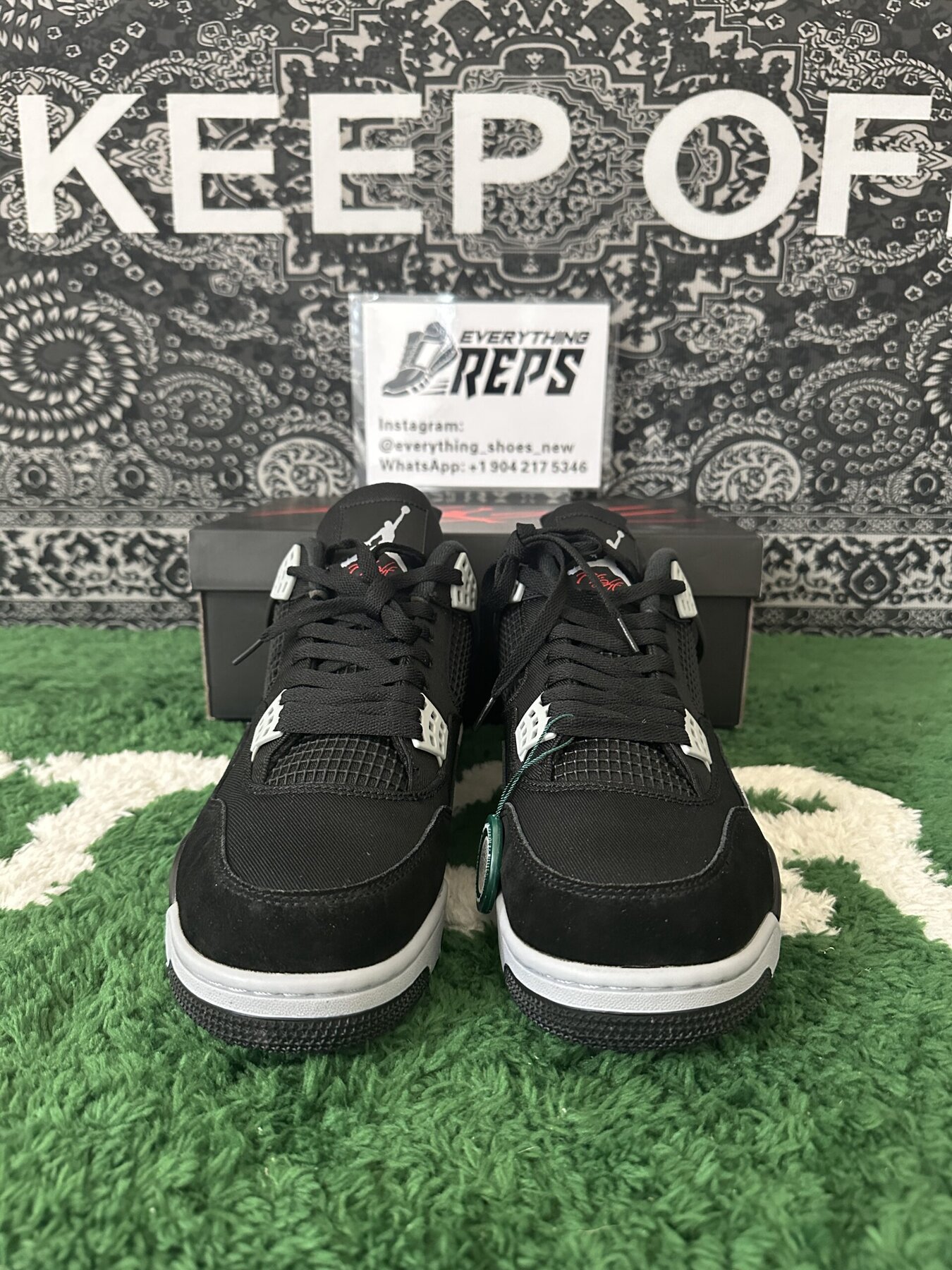 AJ4 Black Canvas - Image 2