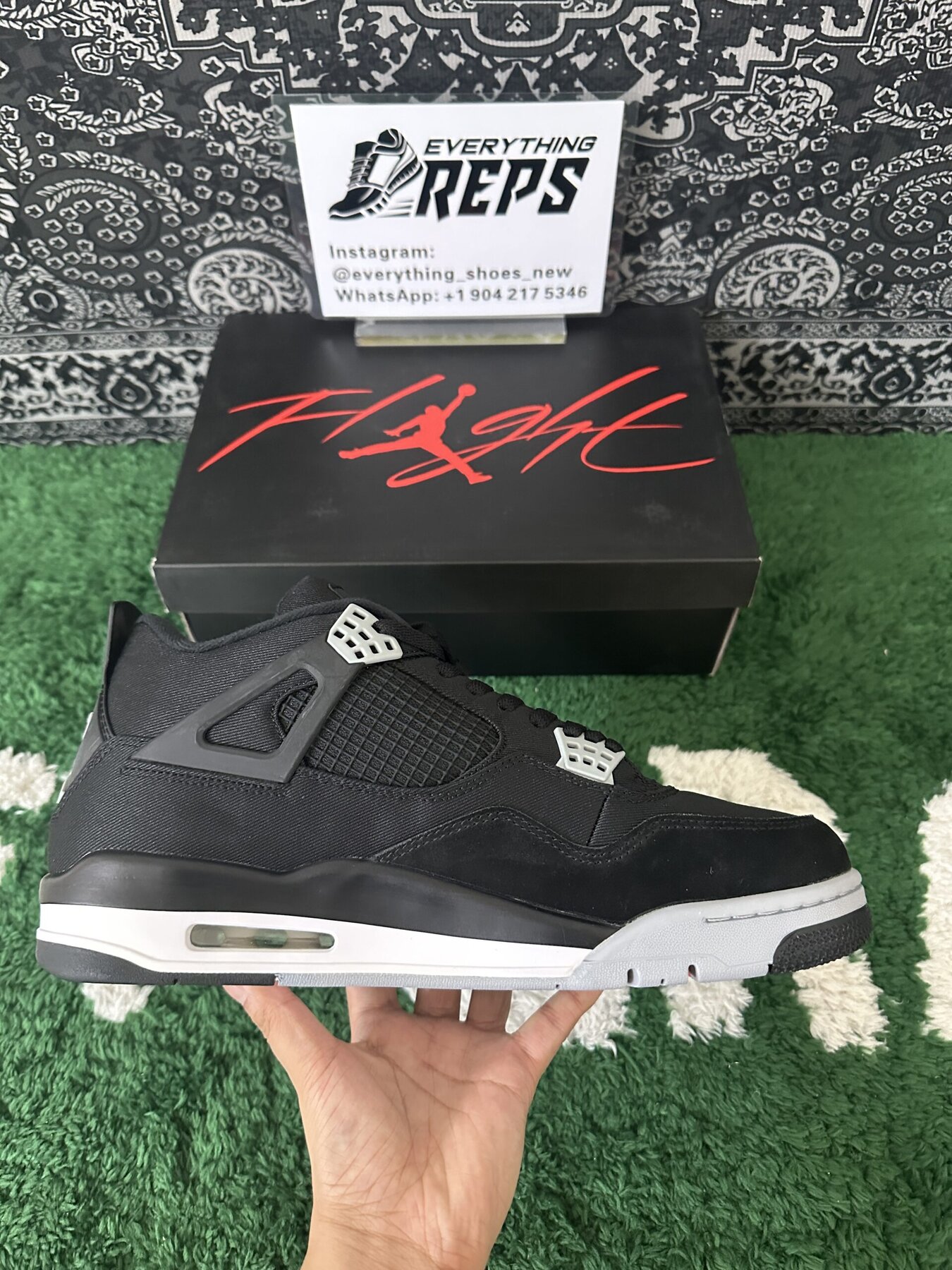 AJ4 Black Canvas - Image 5