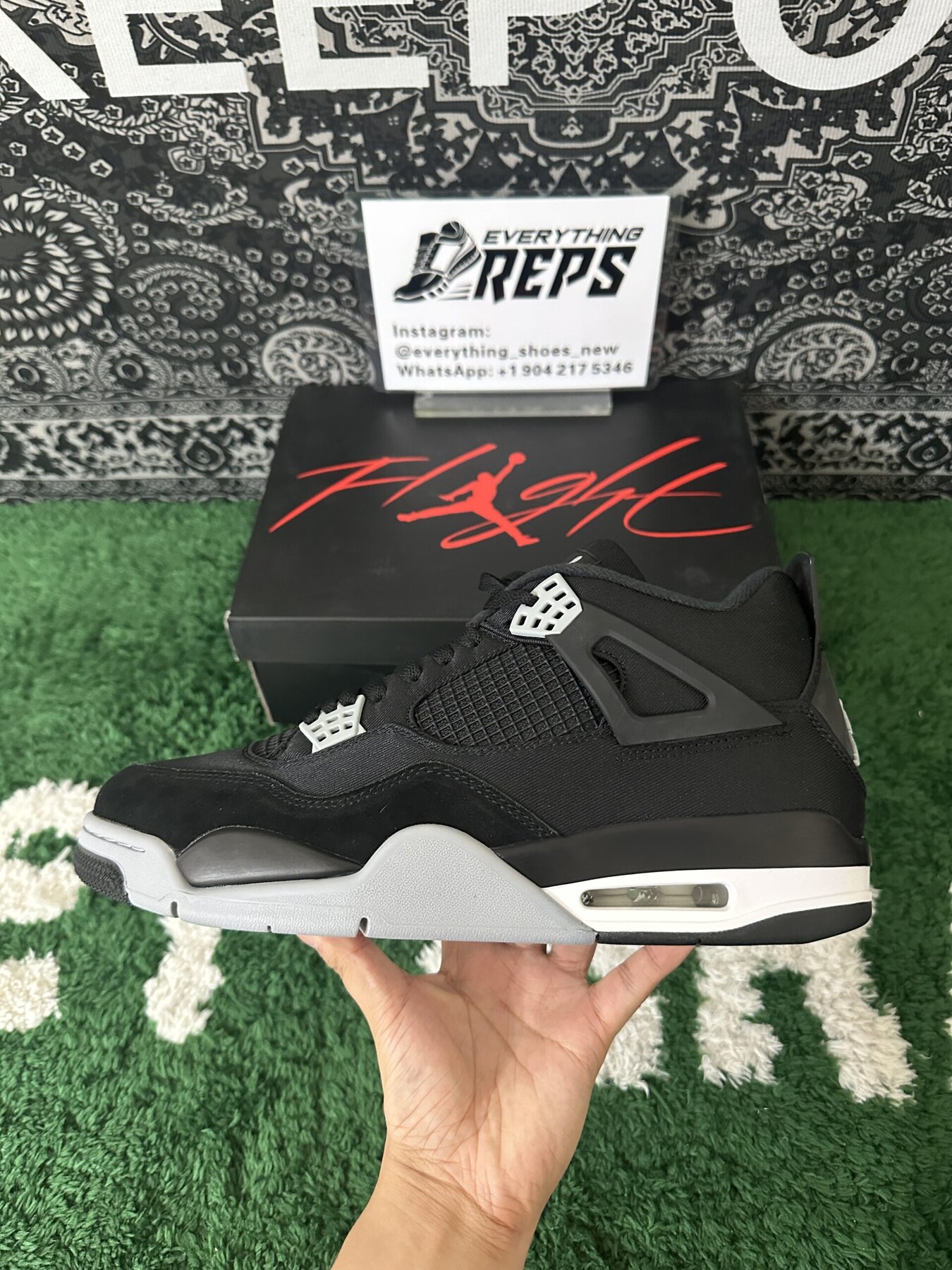 AJ4 Black Canvas - Image 6