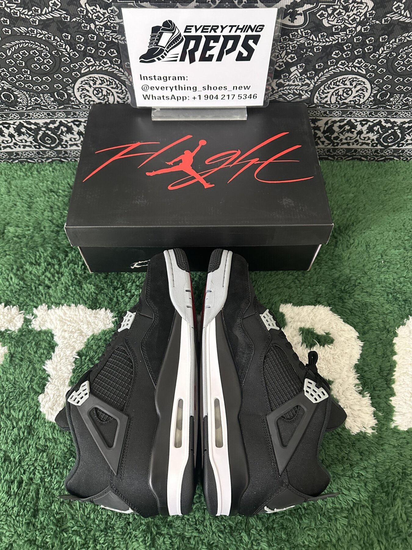 AJ4 Black Canvas - Image 9