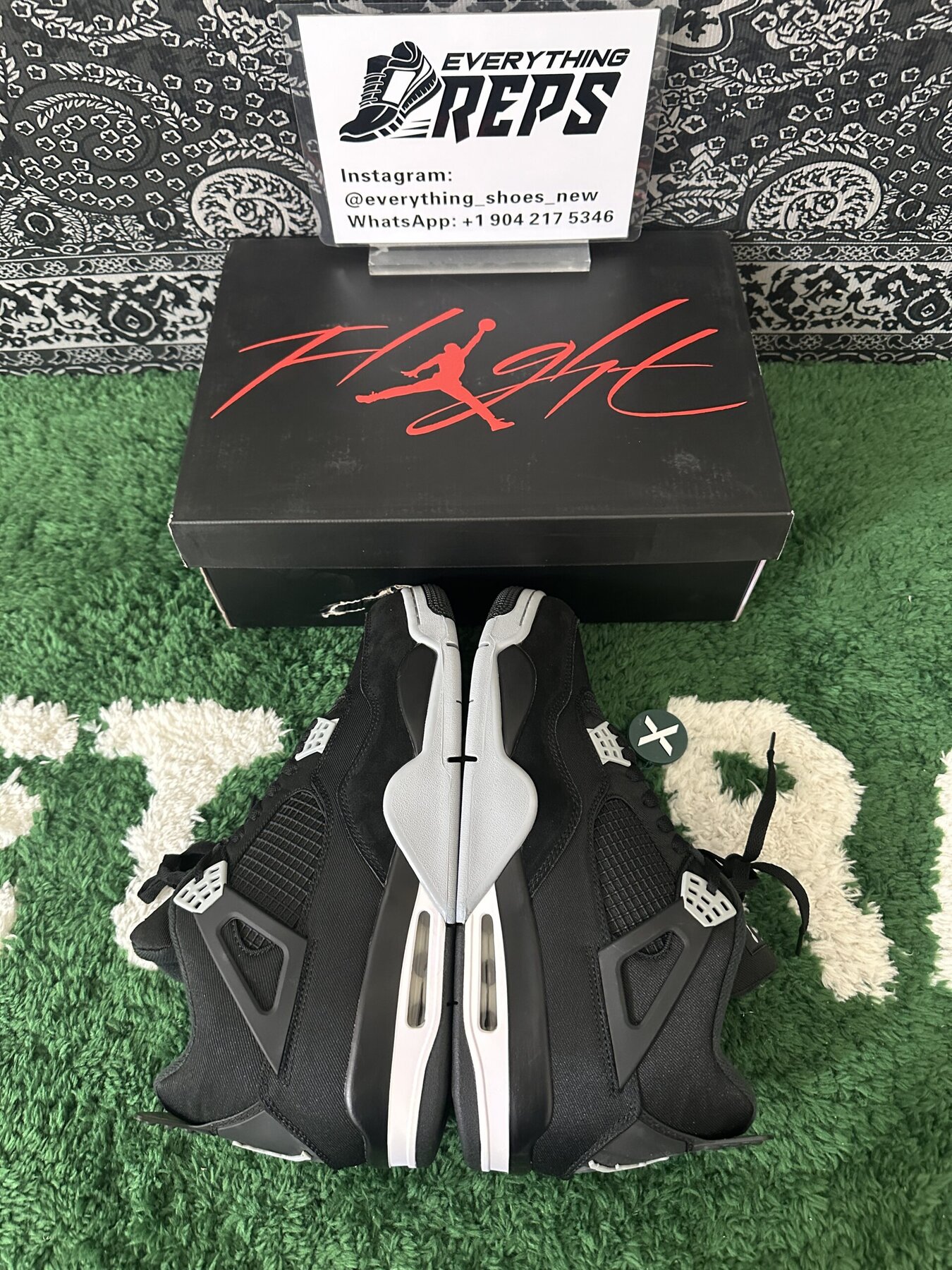 AJ4 Black Canvas - Image 10