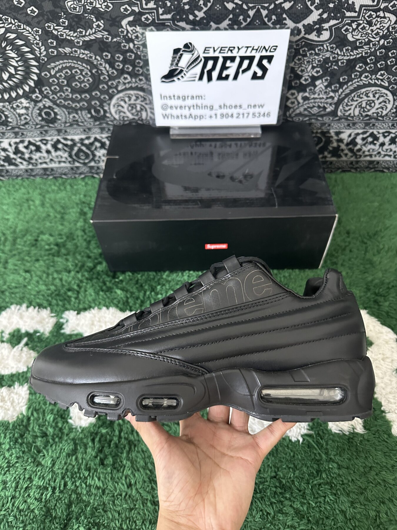 Air Max 95 Lux Supreme Triple Black - Image 8