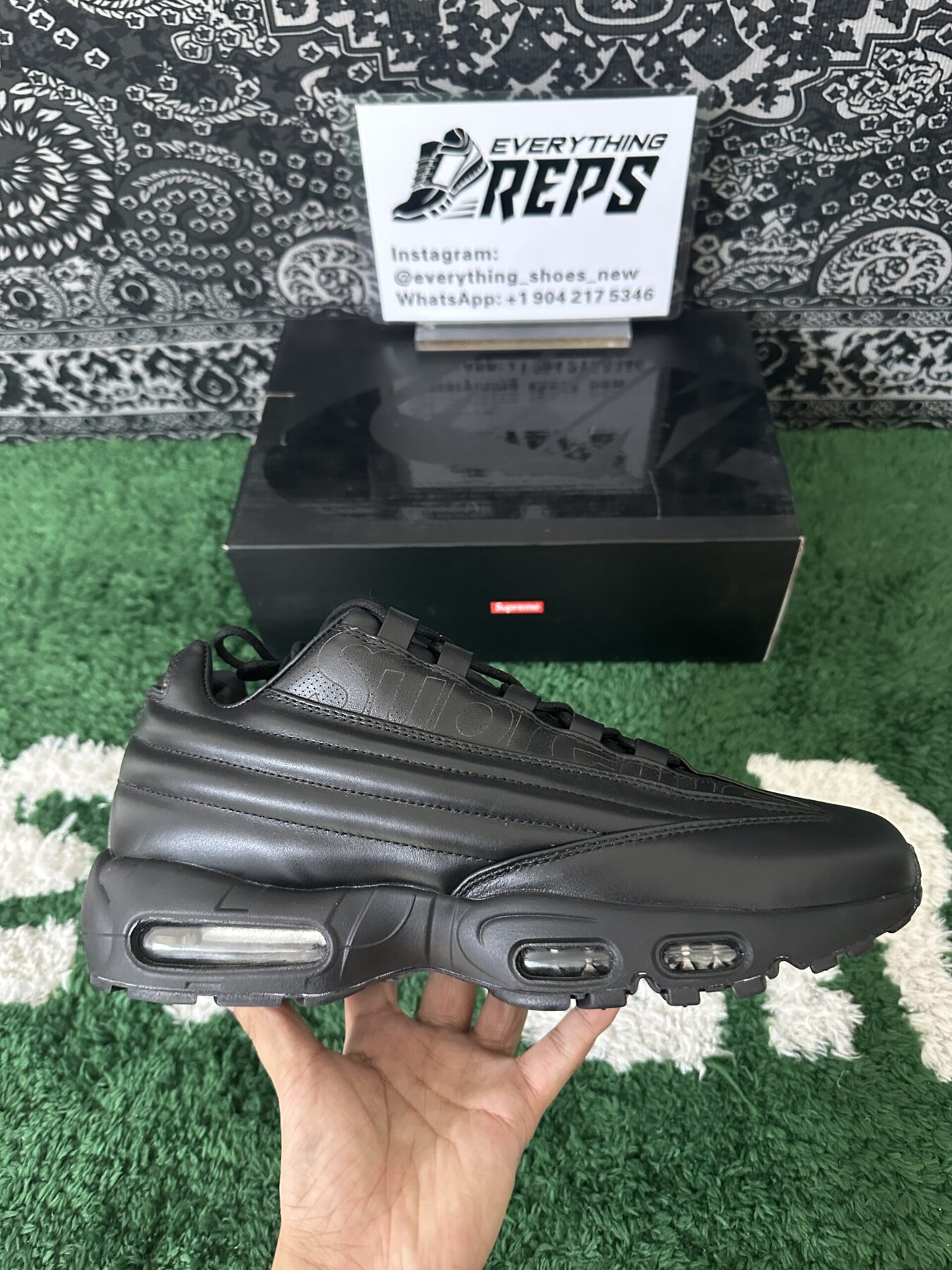 Air Max 95 Lux Supreme Triple Black - Image 7