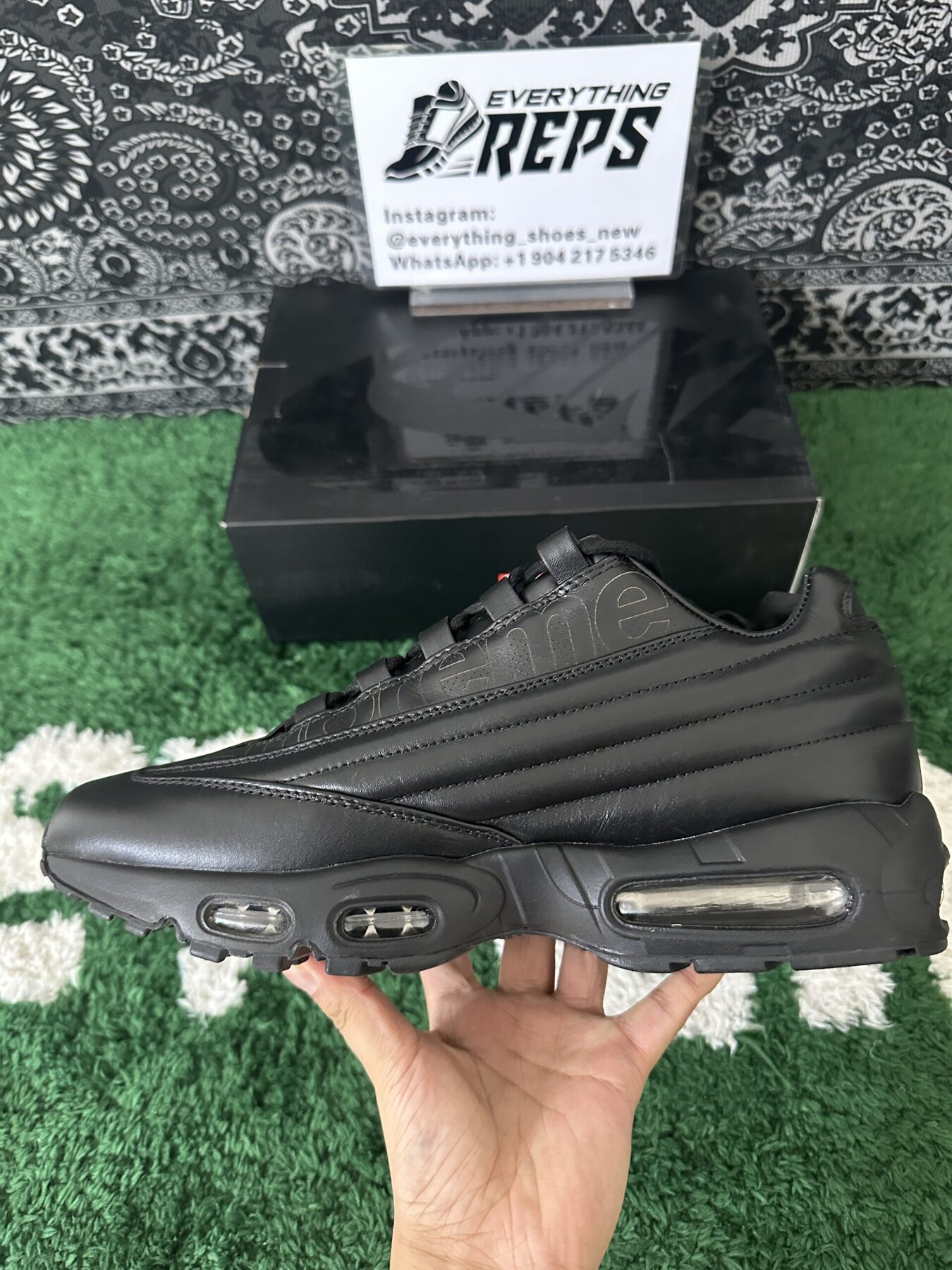 Air Max 95 Lux Supreme Triple Black - Image 6