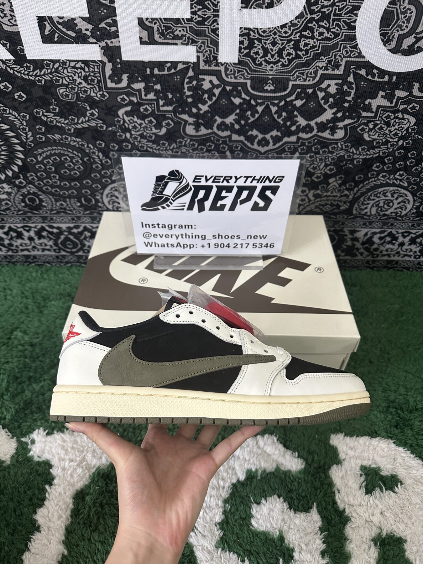 TS x AJ1 Low OG “Olive” - Image 6