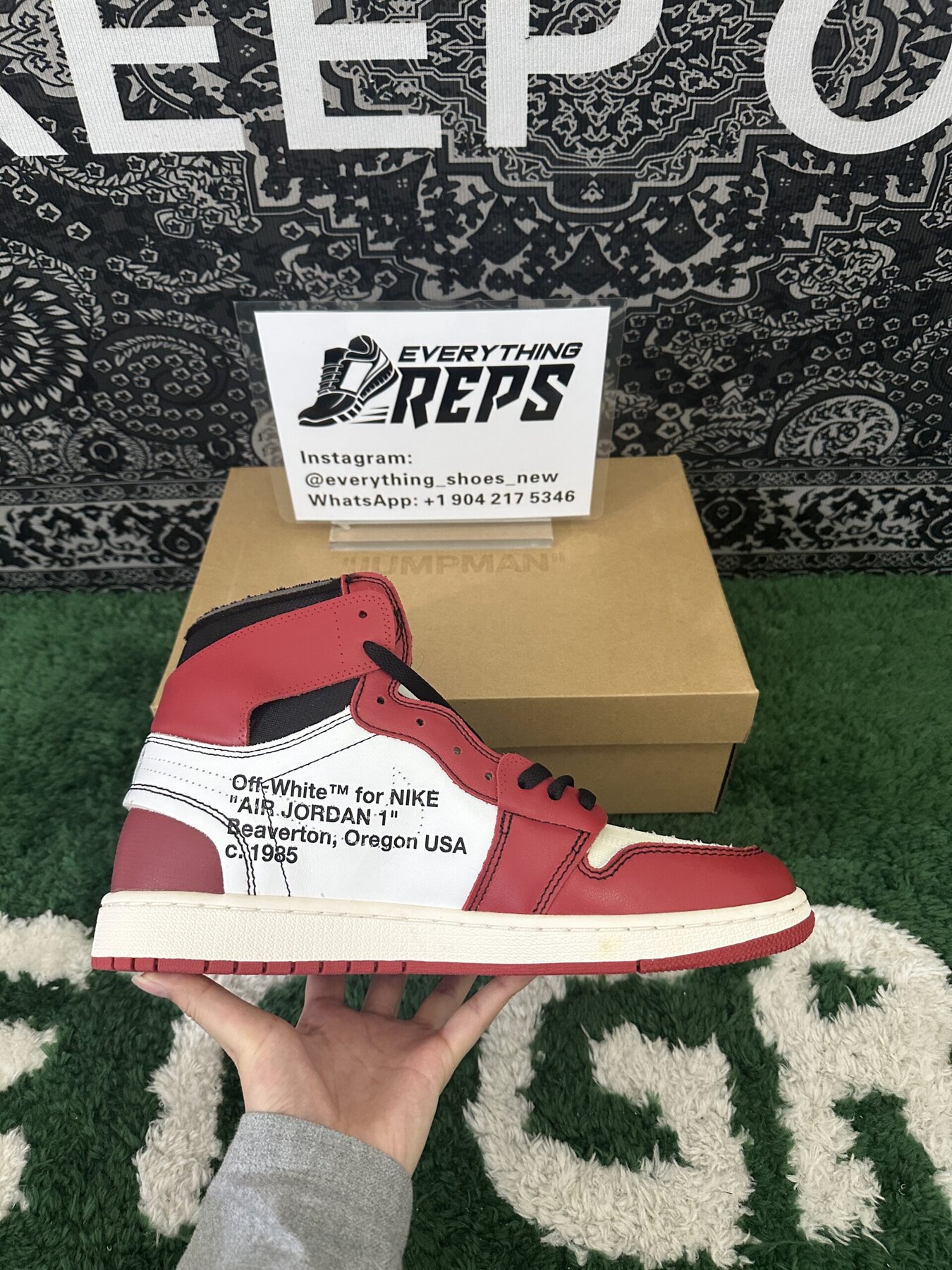 Off White x AJ1 Chicago Red - Image 5