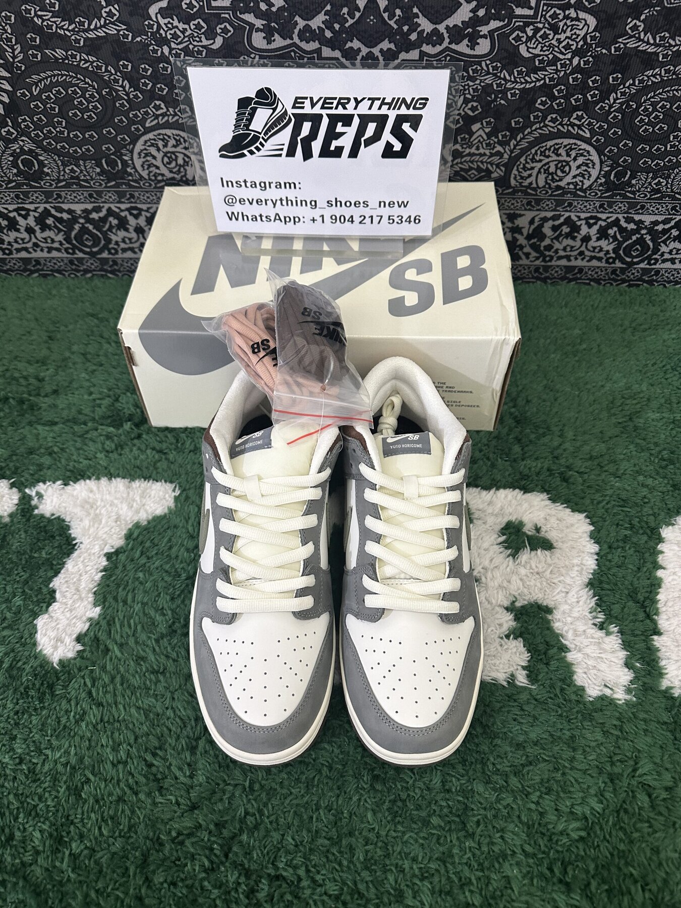 SB Dunk Low x Yuto Horigome Gray White - Image 2