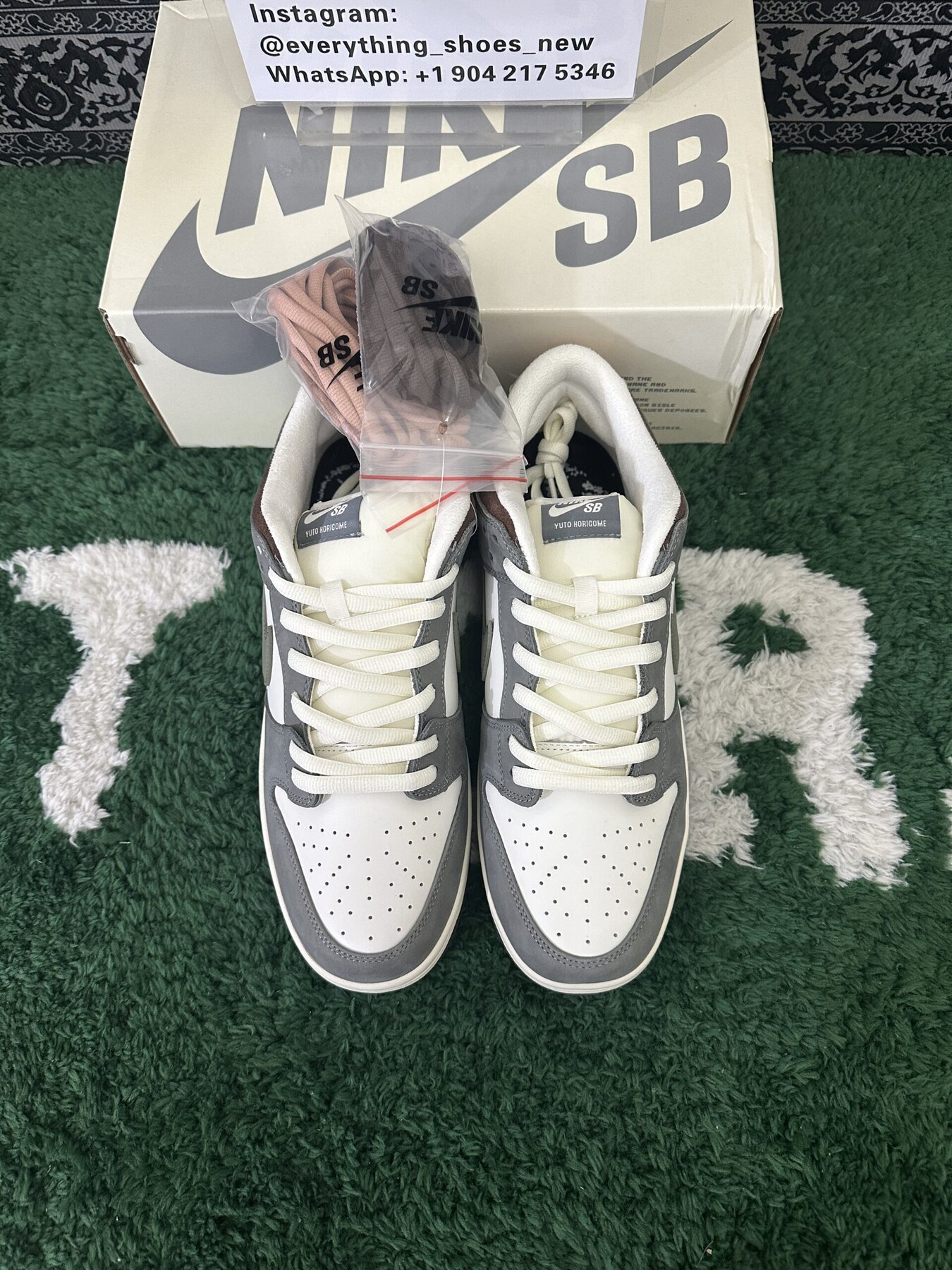 SB Dunk Low x Yuto Horigome Gray White - Image 3