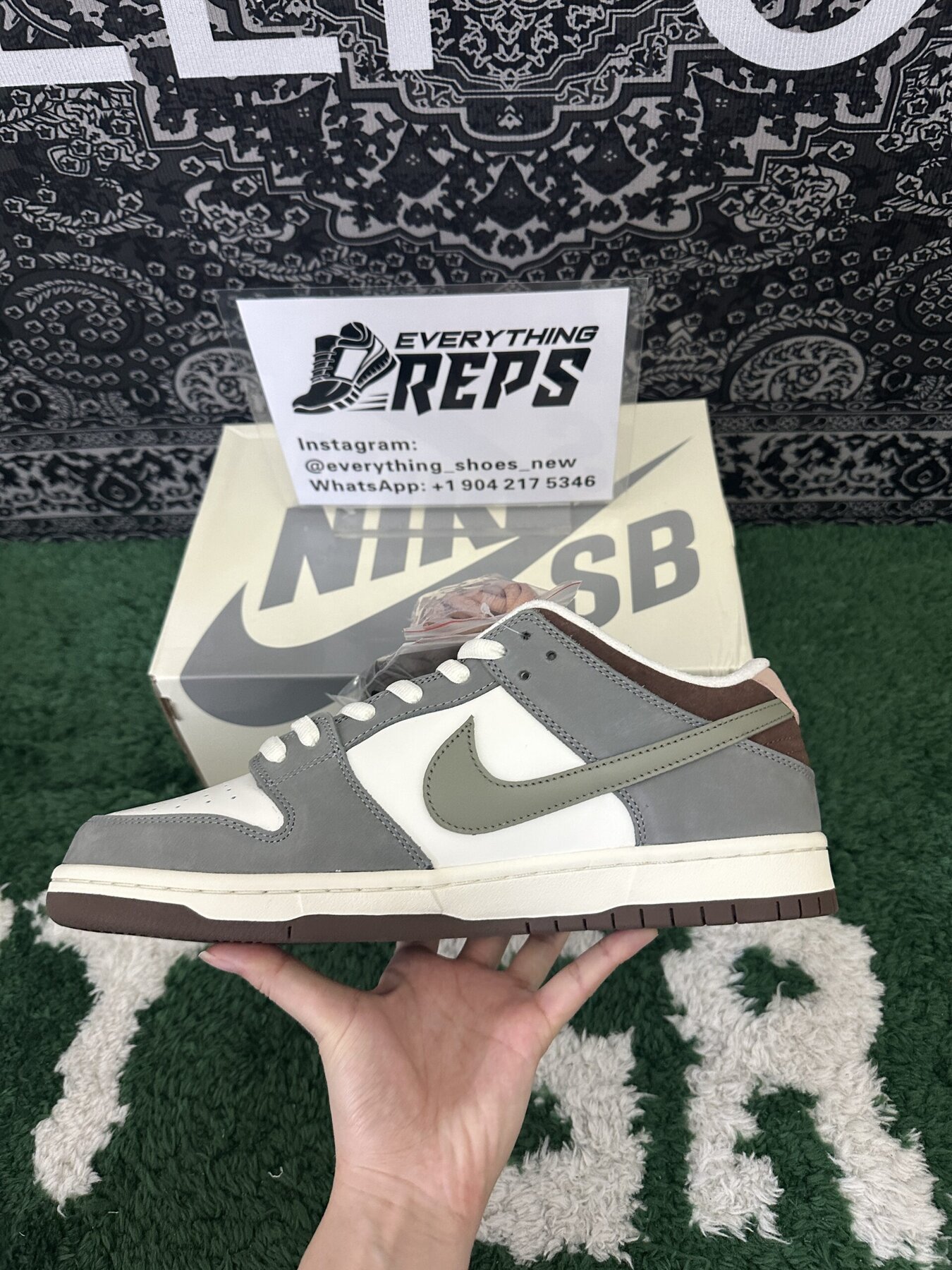 SB Dunk Low x Yuto Horigome Gray White - Image 5