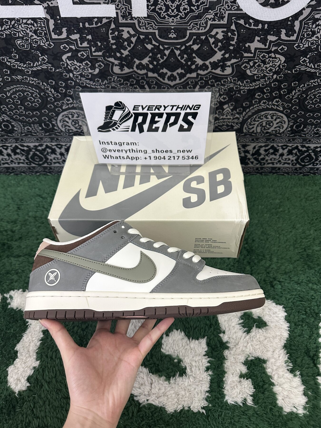 SB Dunk Low x Yuto Horigome Gray White - Image 6