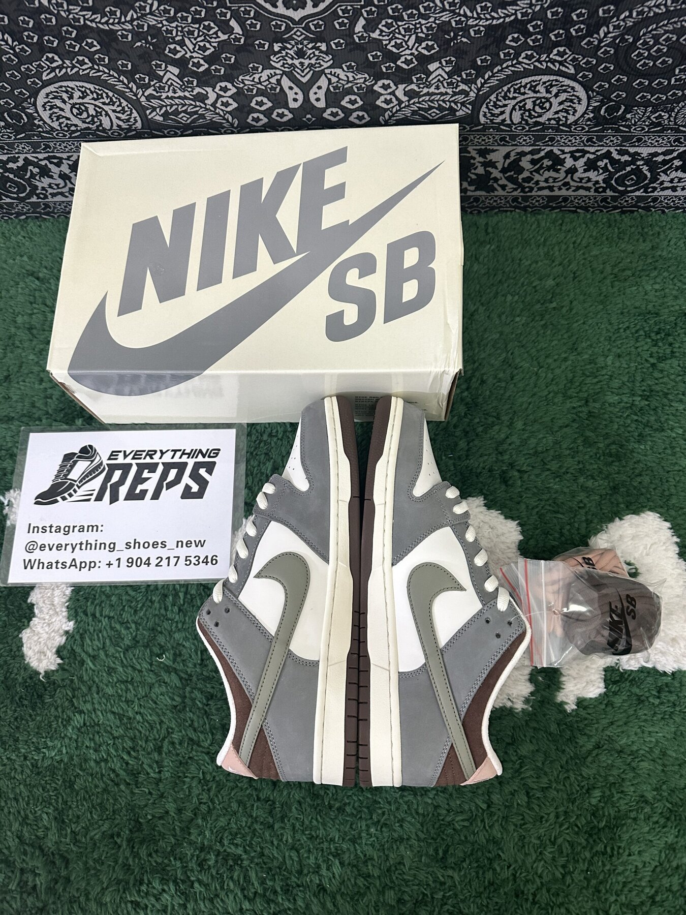 SB Dunk Low x Yuto Horigome Gray White - Image 8