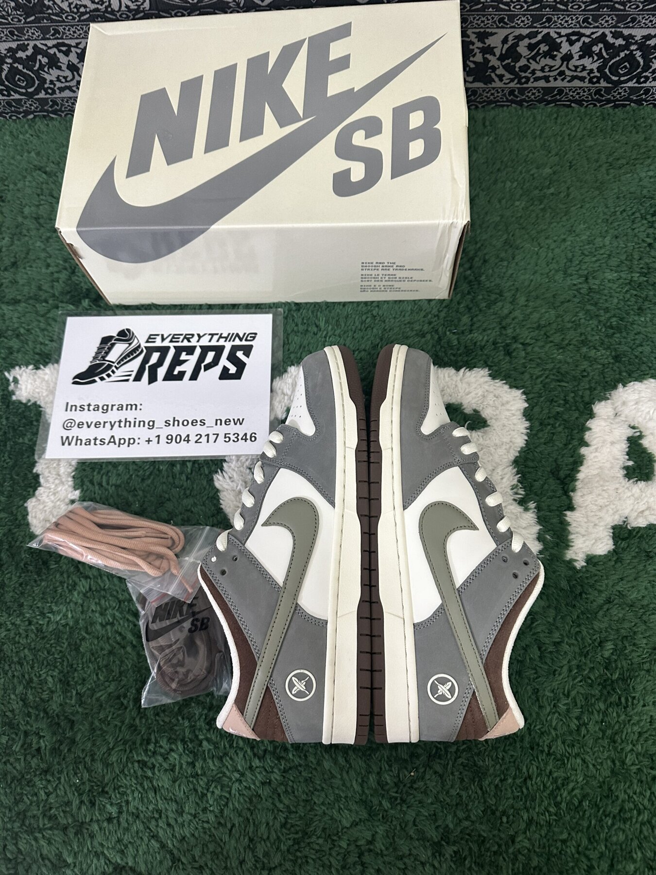 SB Dunk Low x Yuto Horigome Gray White - Image 9