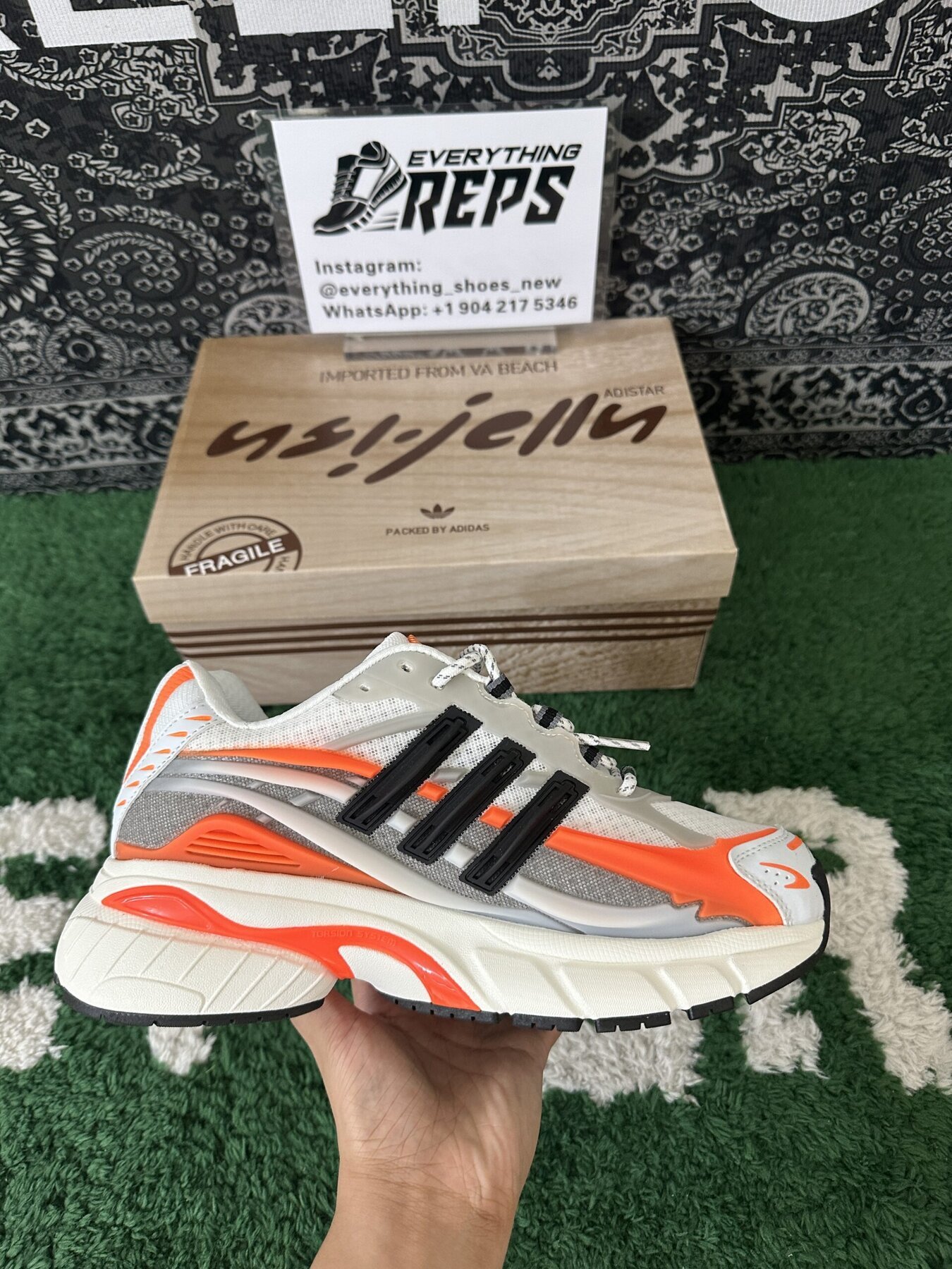 adidas Adistar Jellyfish Pharrell Williams Focus Olive Orange - Image 10
