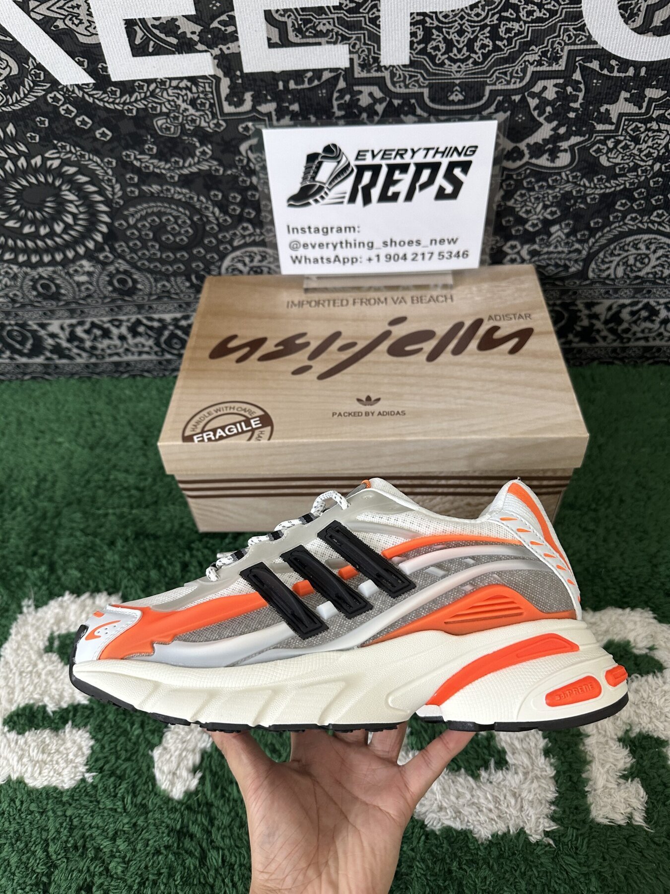 adidas Adistar Jellyfish Pharrell Williams Focus Olive Orange - Image 9