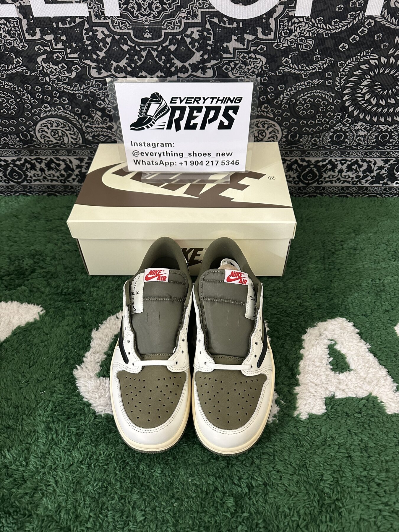 TS x AJ1 Low OG Medium Olive - Image 10