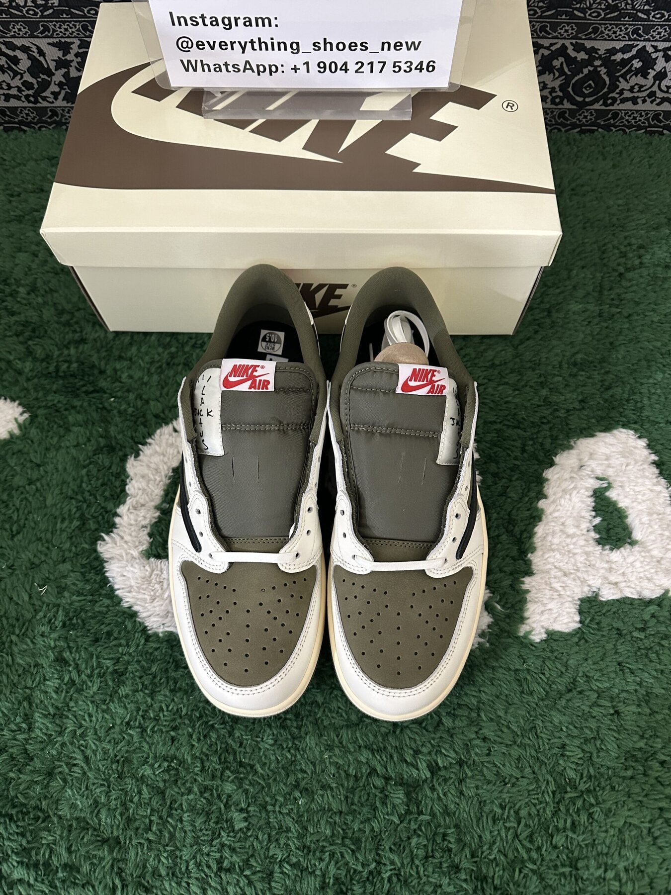 TS x AJ1 Low OG Medium Olive - Image 9
