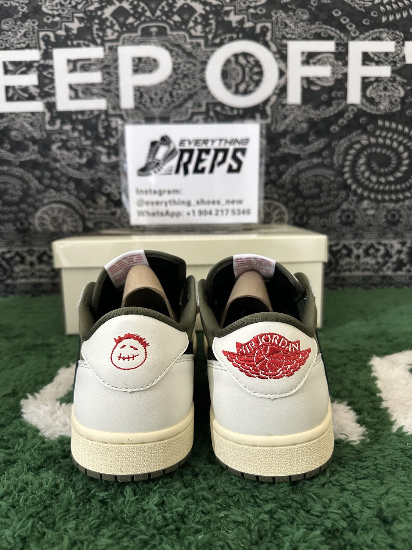TS x AJ1 Low OG Medium Olive - Image 8