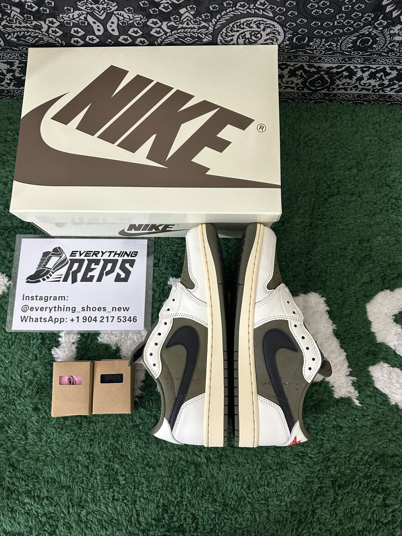 TS x AJ1 Low OG Medium Olive - Image 3