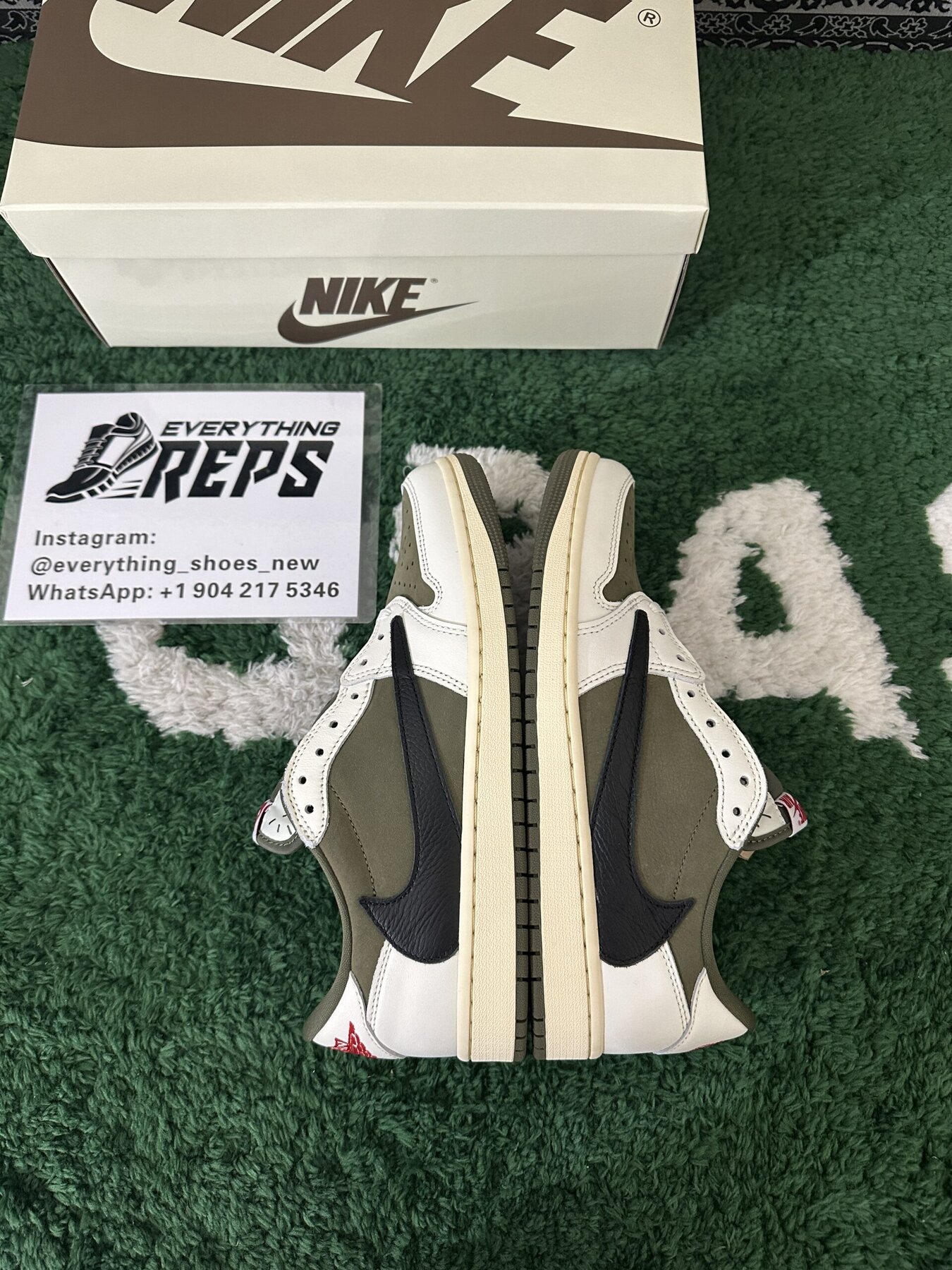 TS x AJ1 Low OG Medium Olive - Image 2