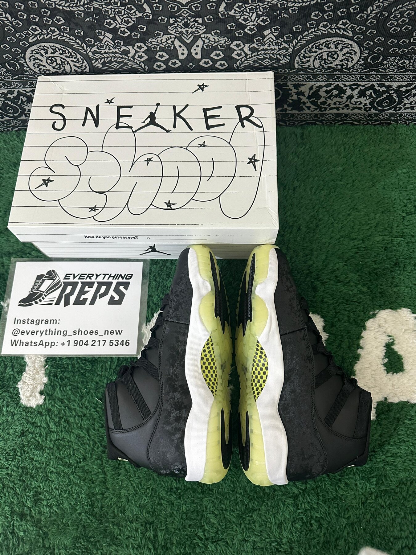 AJ11 Retro Black Barely Volt - Image 8