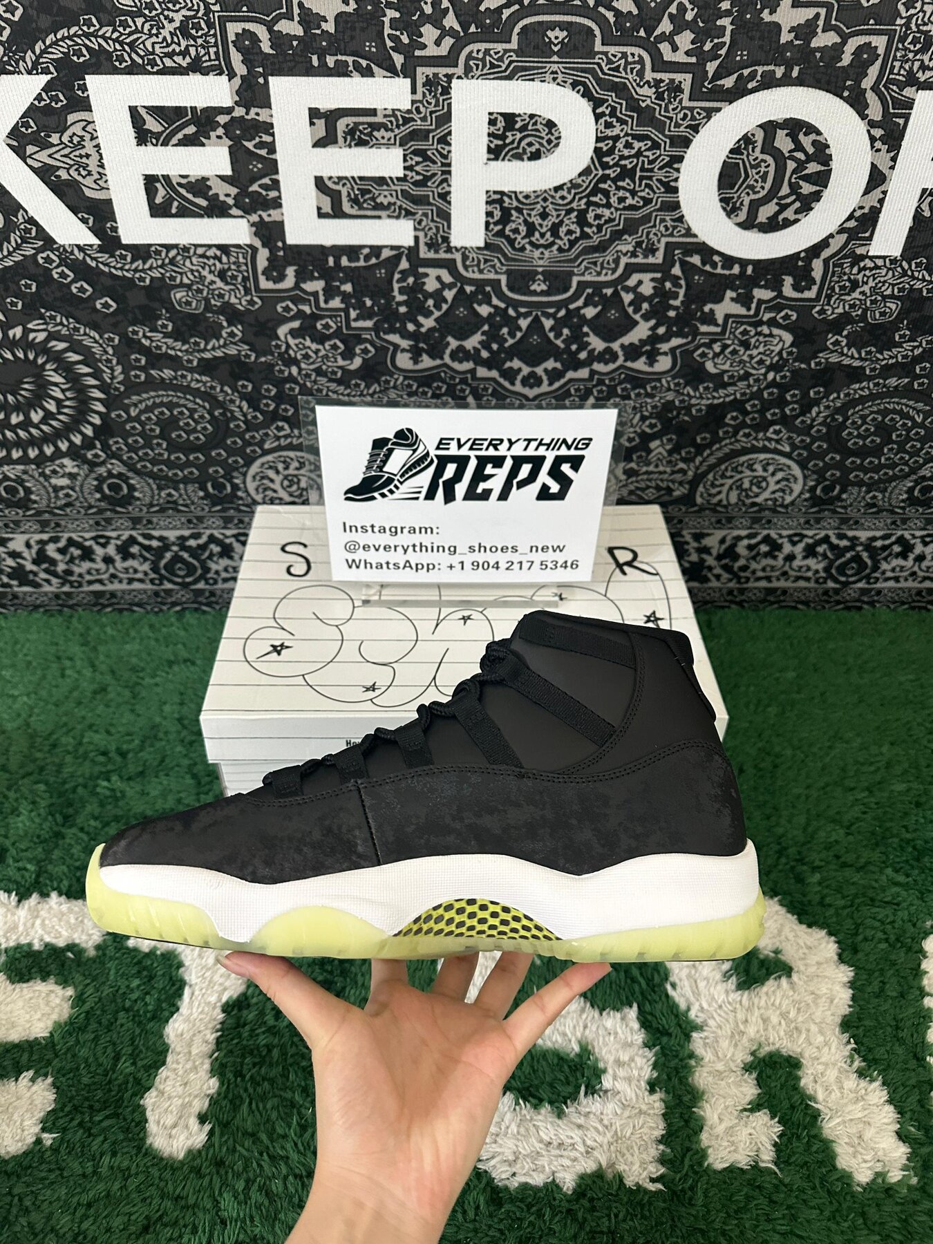 AJ11 Retro Black Barely Volt - Image 4