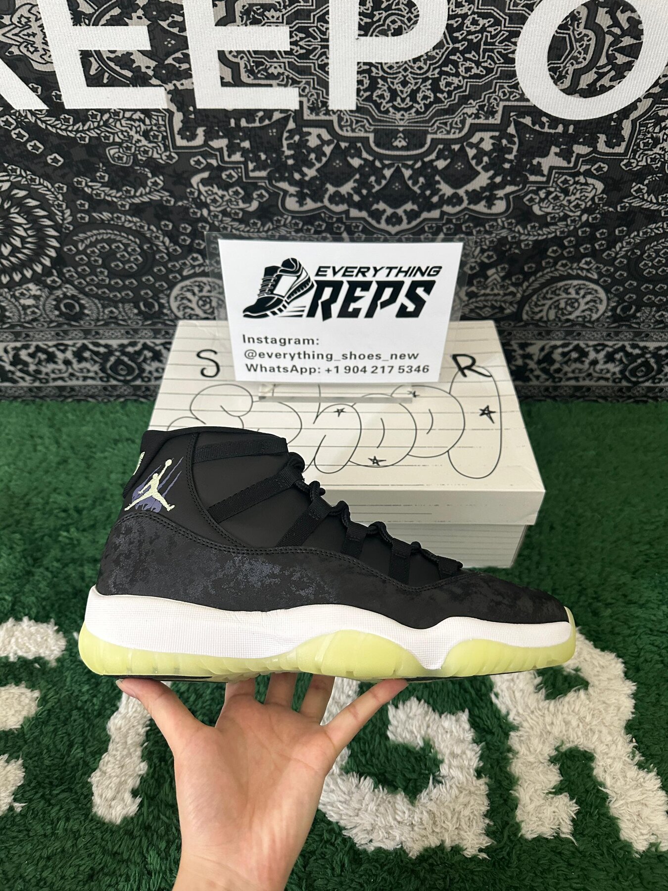 AJ11 Retro Black Barely Volt - Image 3