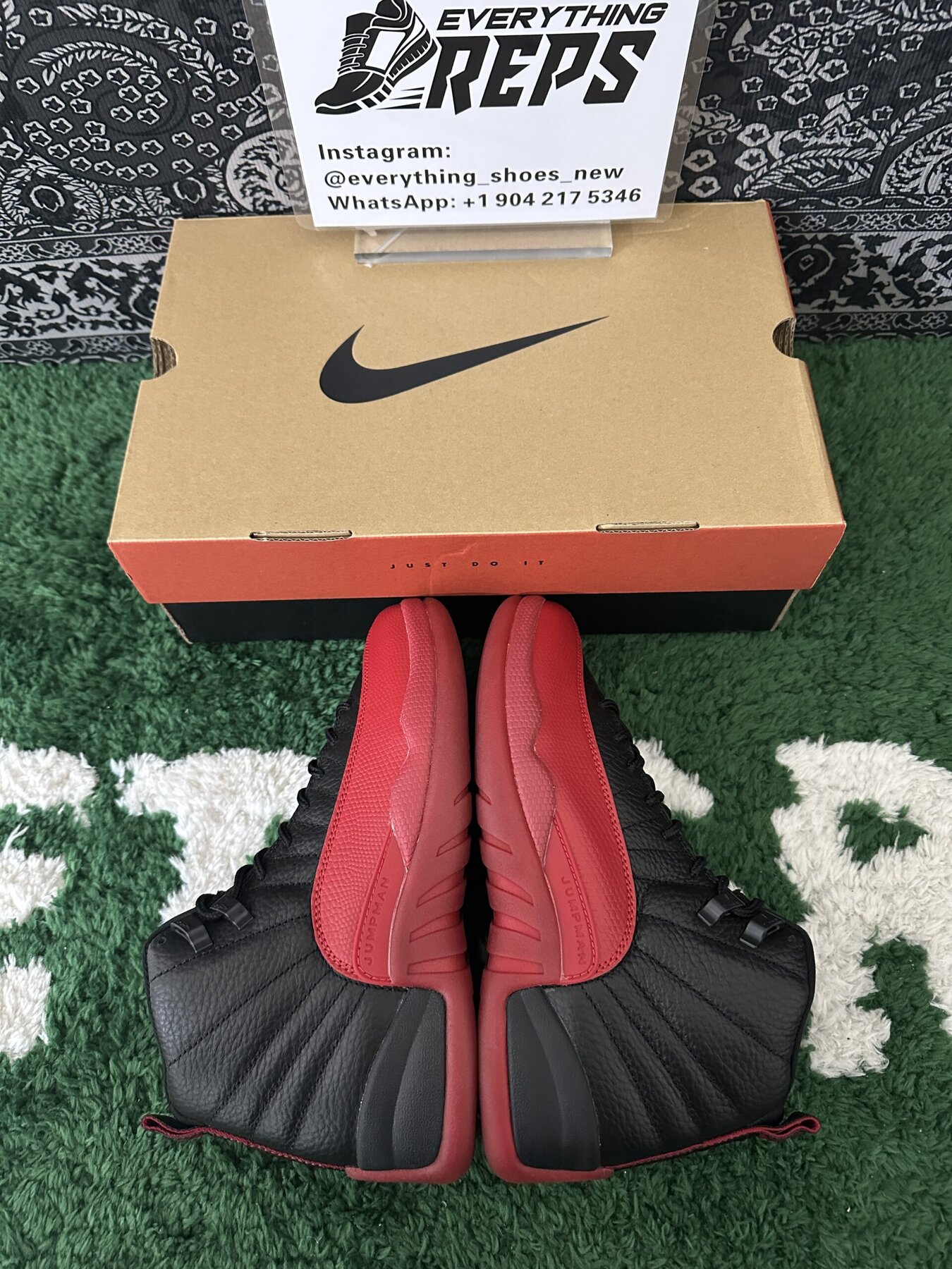 AJ12 Retro Flu Game Black Red - Image 2