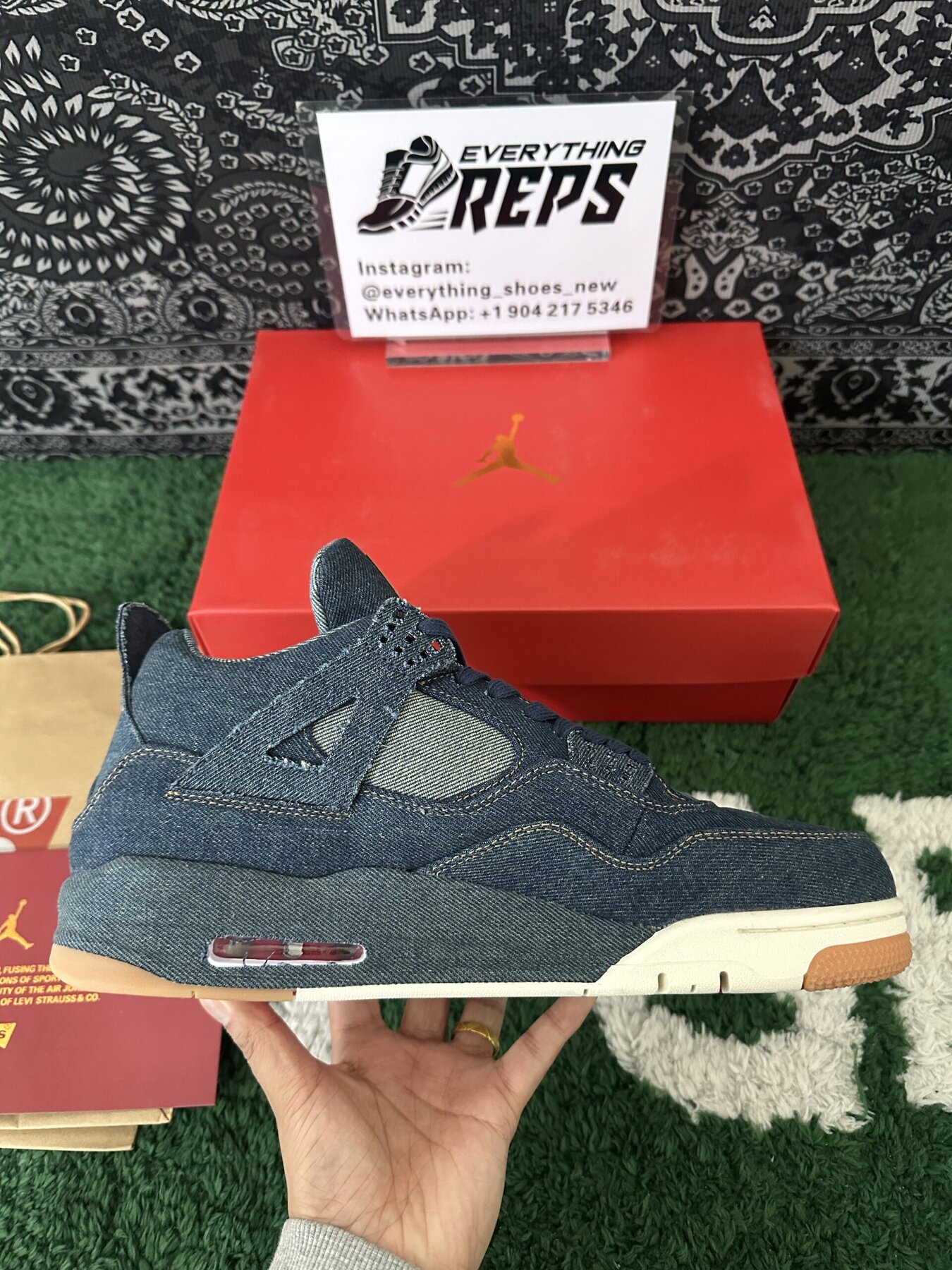AJ4 Retro Levi's Denim - Image 6